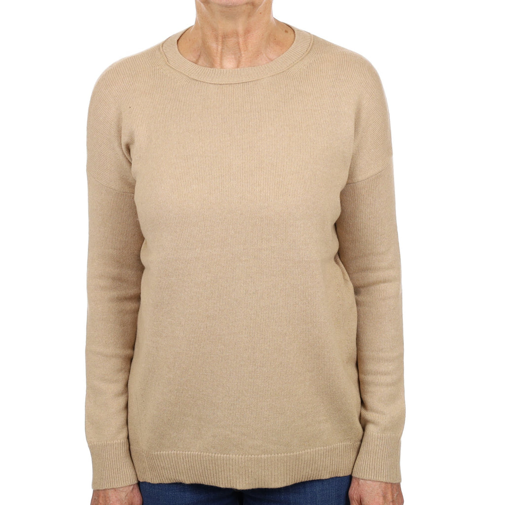 Caramel Brown Cashmere Crew Neck Jumper Medium