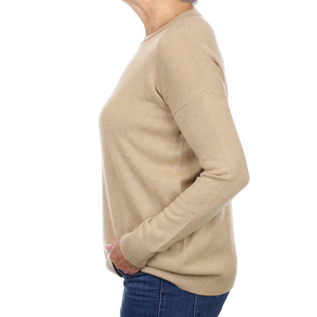 Caramel Brown Cashmere Crew Neck Jumper Medium
