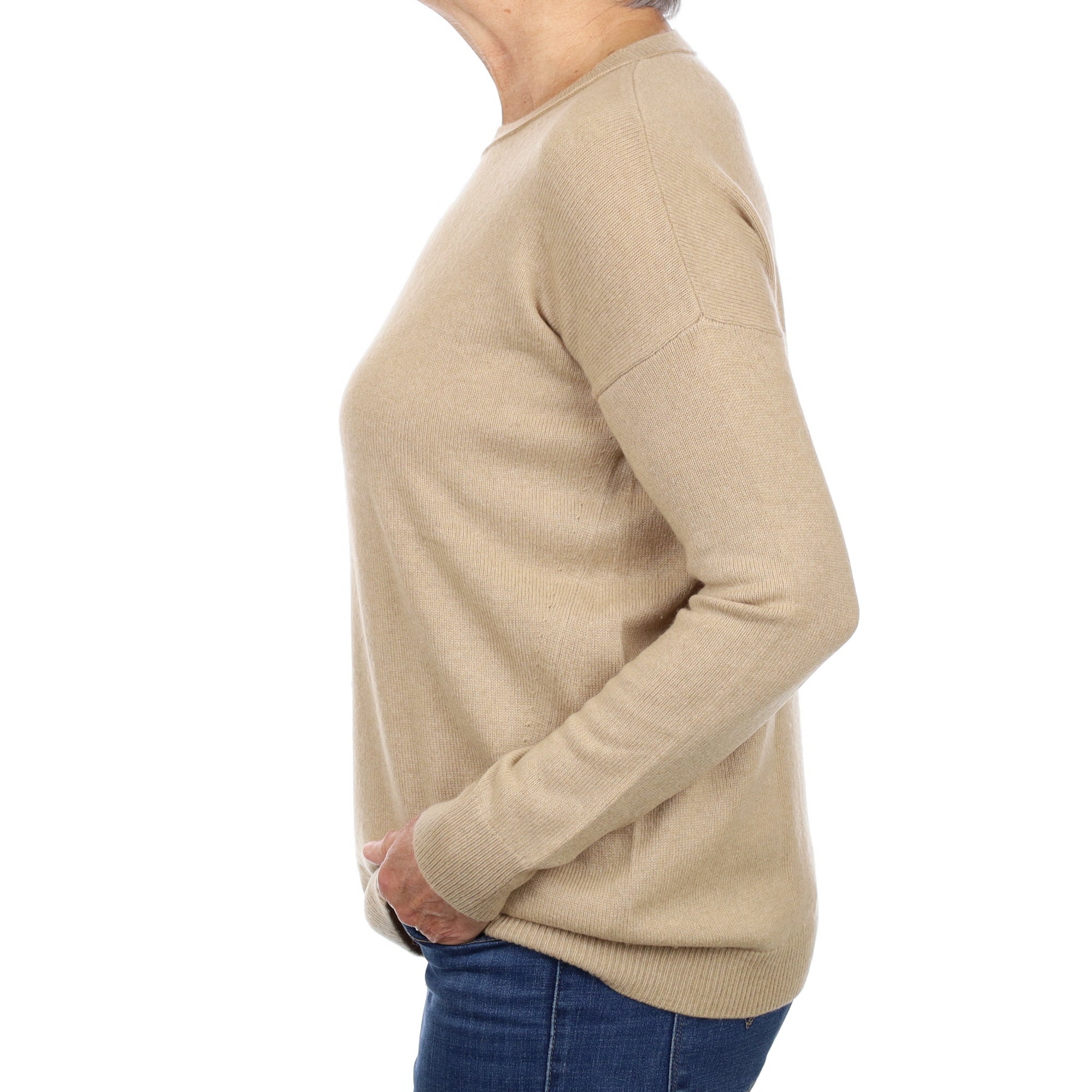 Caramel Brown Cashmere Crew Neck Jumper Medium