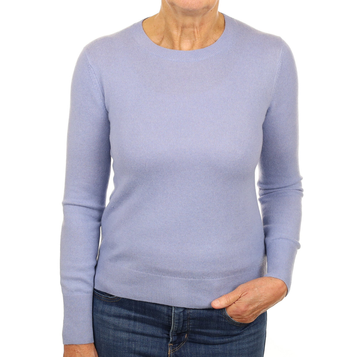 Sky Blue Cashmere Crew Neck Jumper Medium