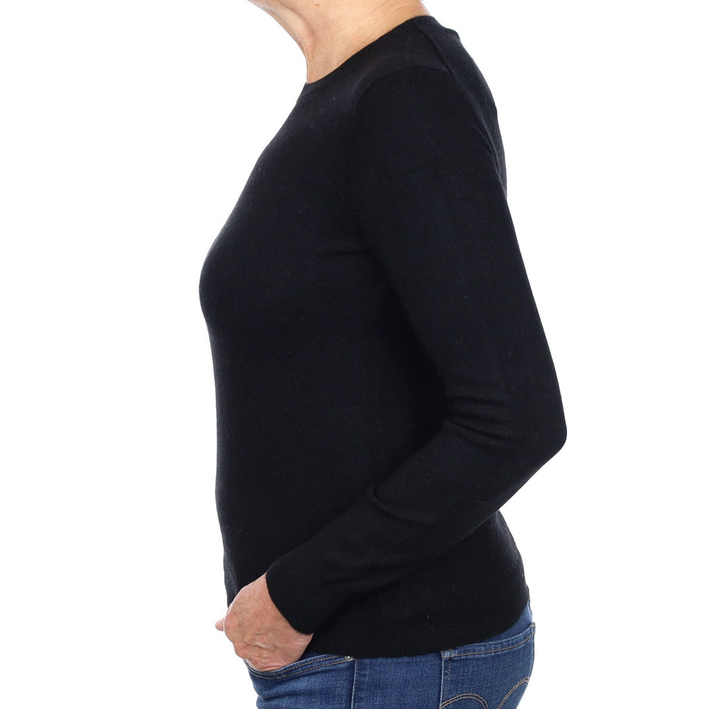 Black Cashmere Crew Neck Jumper Medium