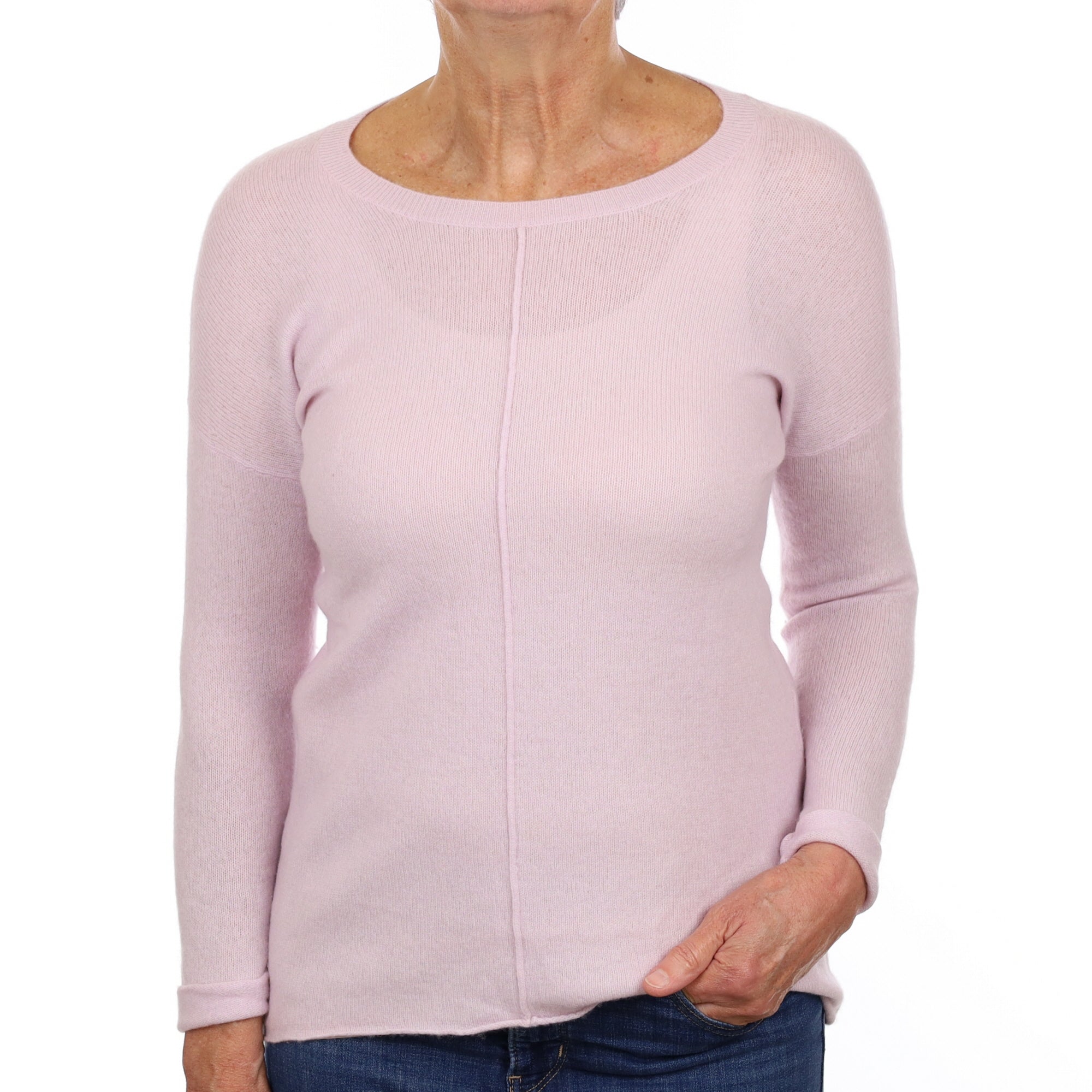 Thistle Purple Cashmere Crew Neck Jumper Medium