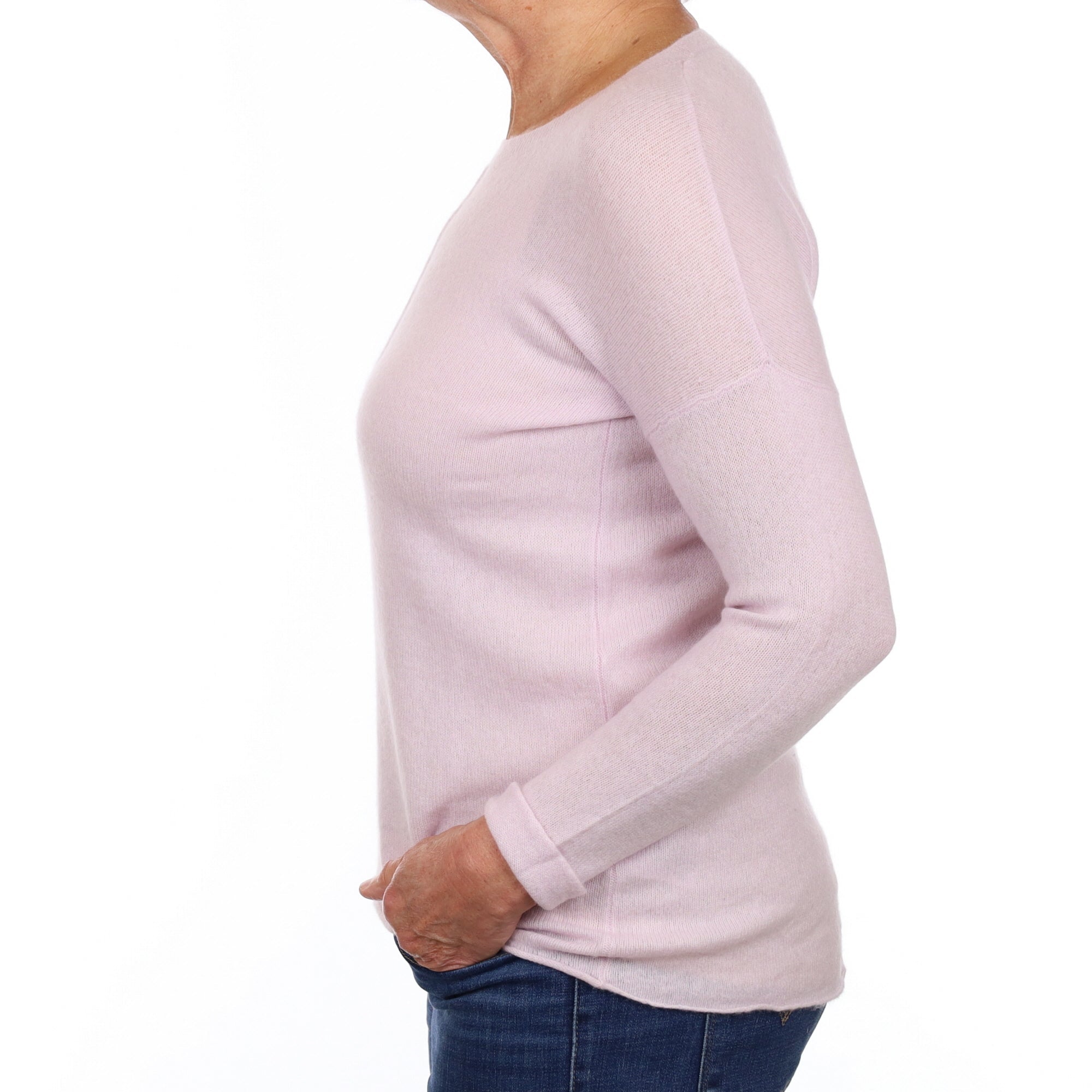 Thistle Purple Cashmere Crew Neck Jumper Medium