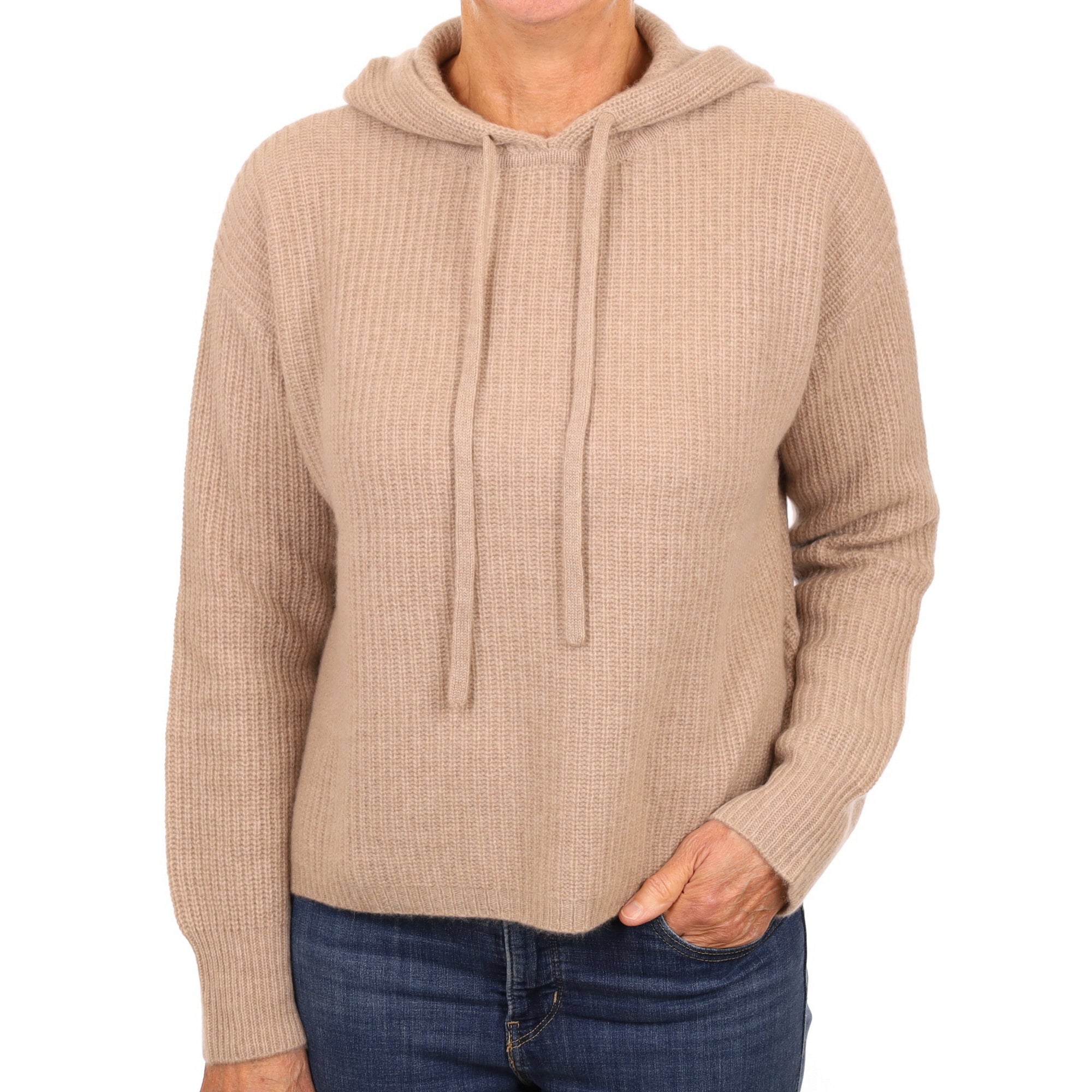 Biscuit Beige Cashmere Hoodie Medium