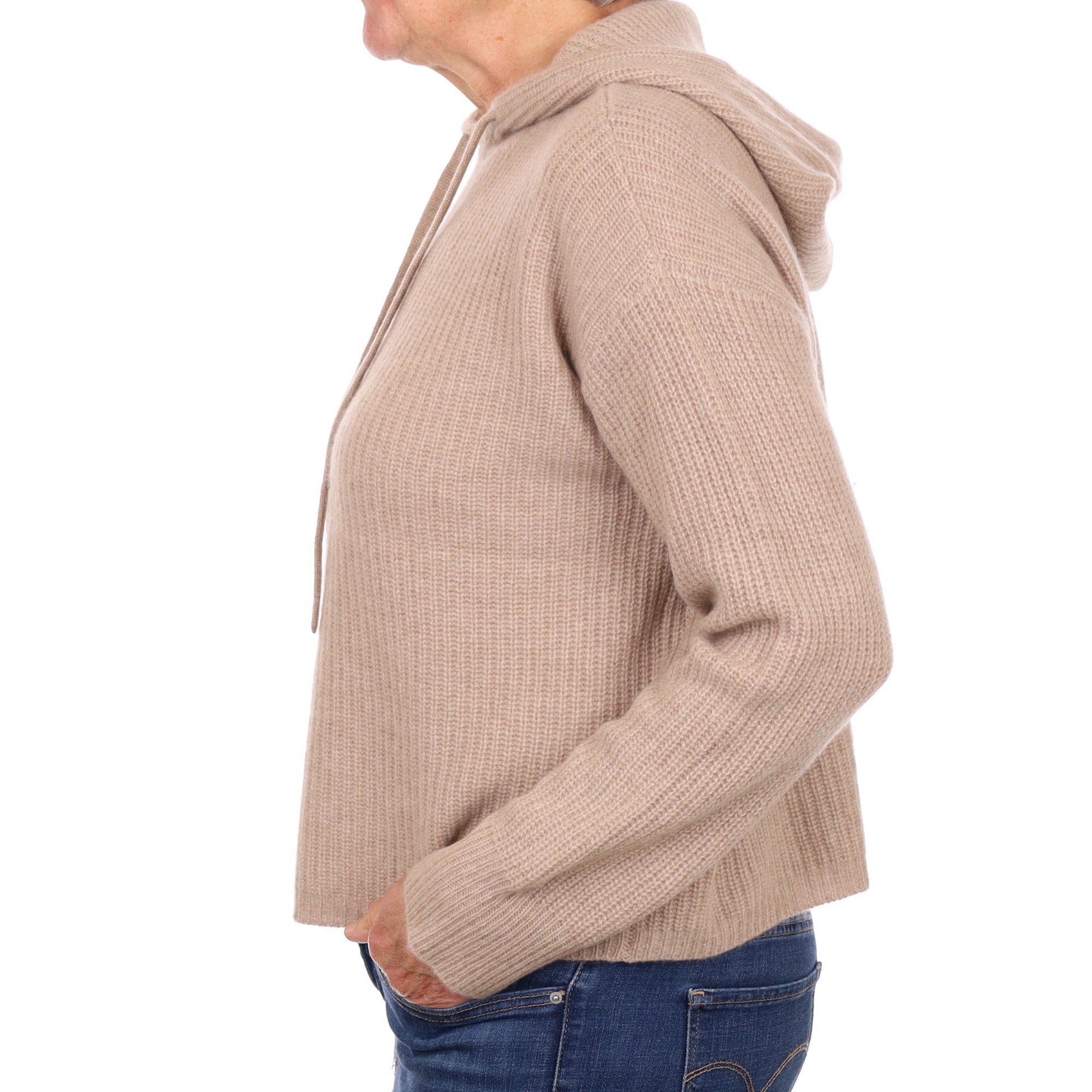 Biscuit Beige Cashmere Hoodie Medium