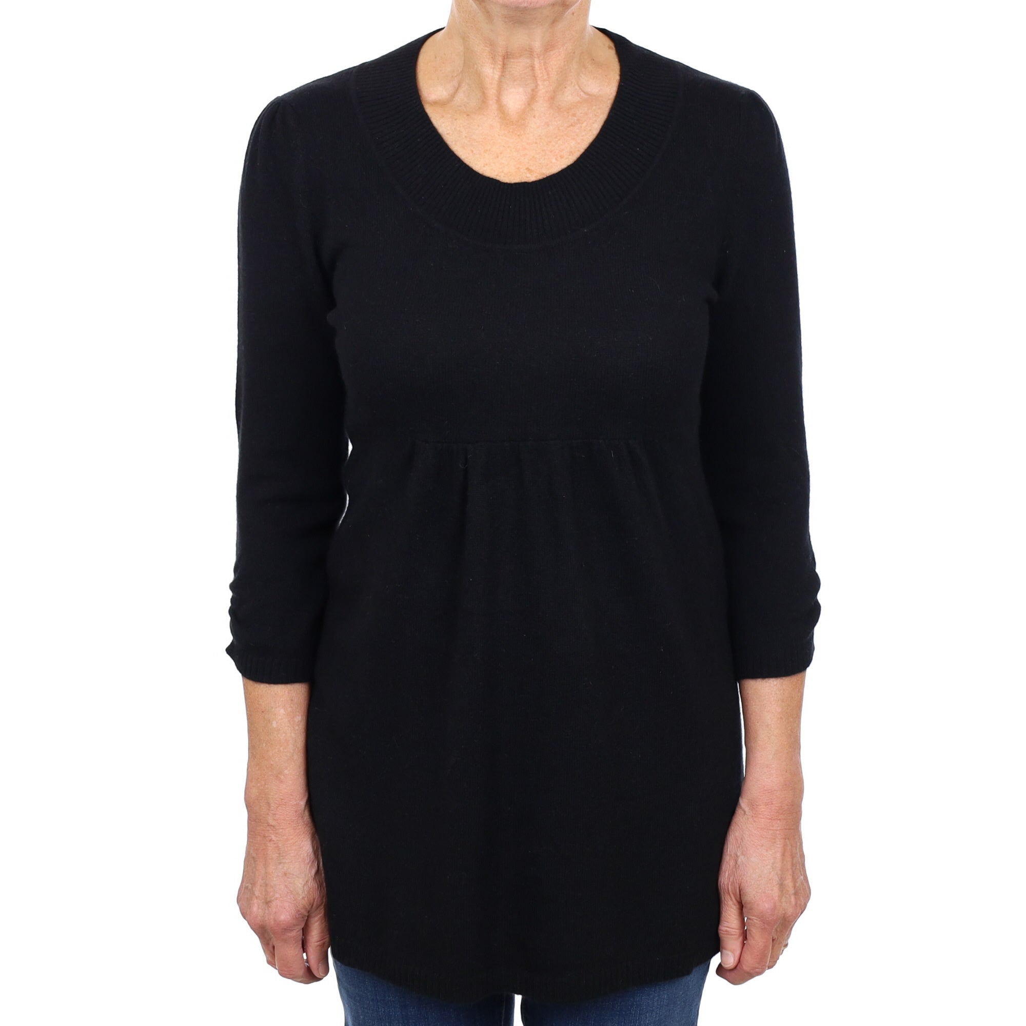 Black Cashmere Scoop Neck Jumper Medium