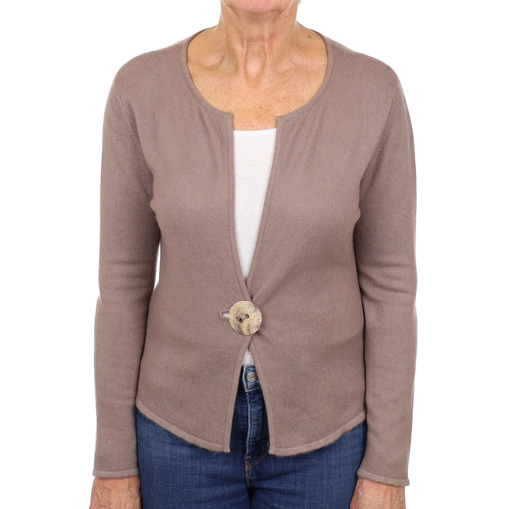 Mocha Brown Cashmere Cardigan Medium