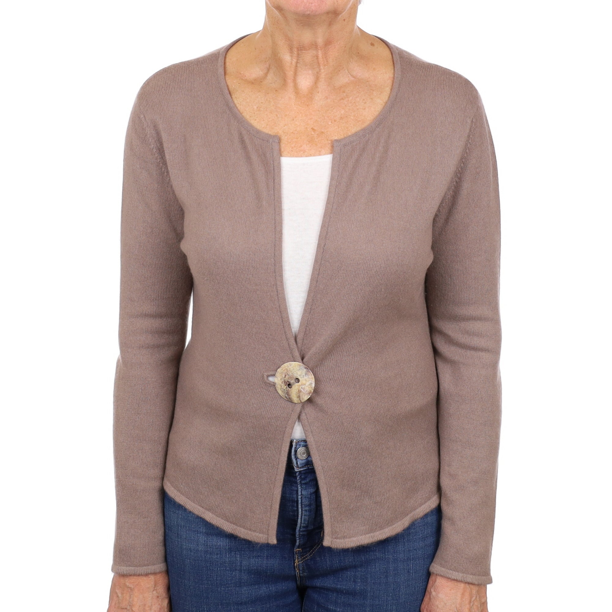 Mocha Brown Cashmere Cardigan Medium