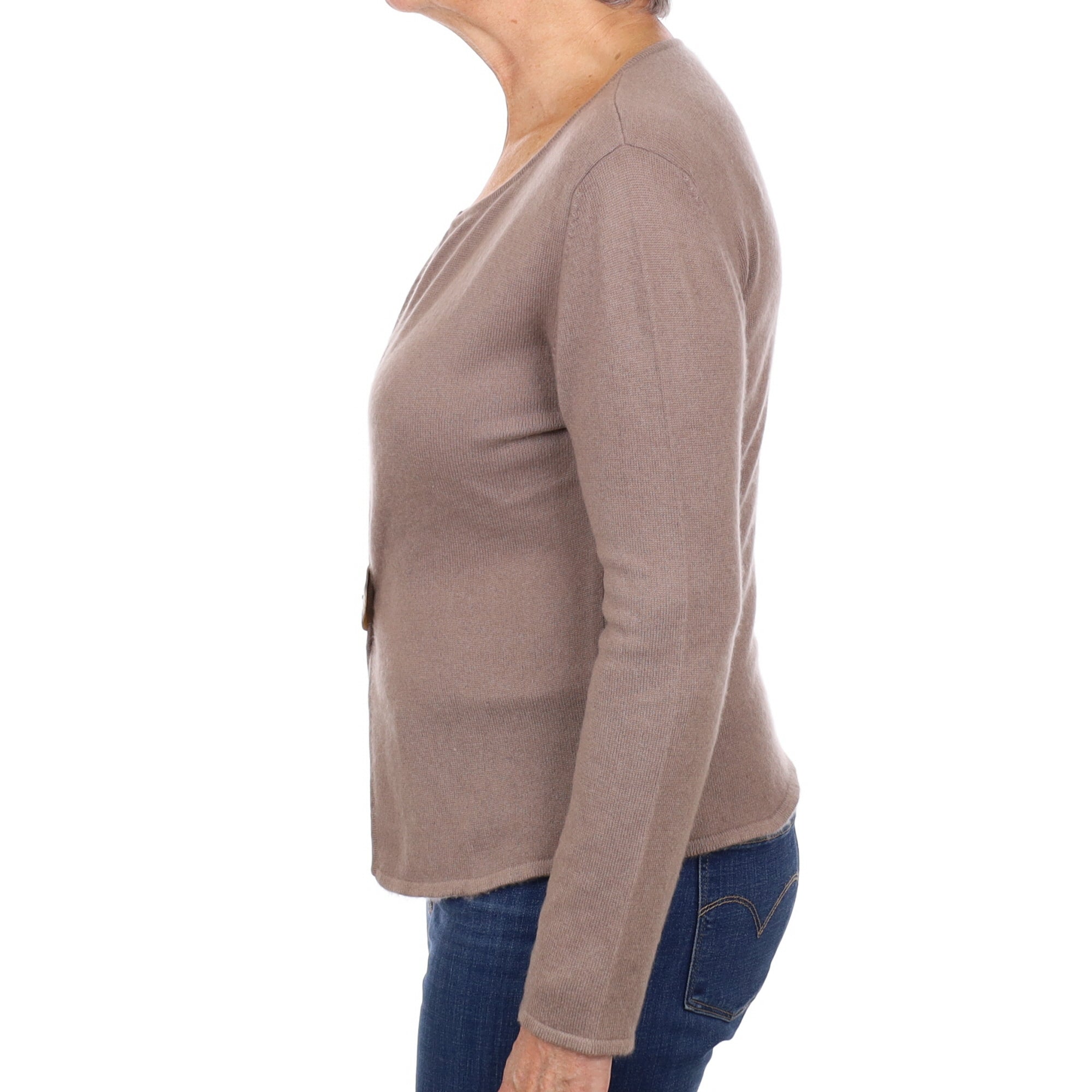 Mocha Brown Cashmere Cardigan Medium