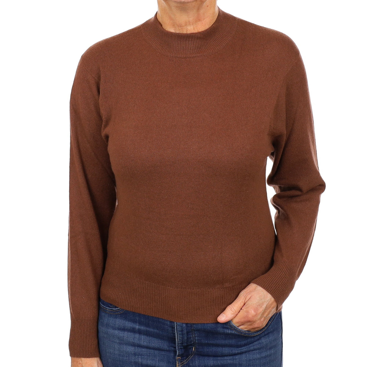 Saddle Brown Cashmere Turtle Neck Jumper Medium