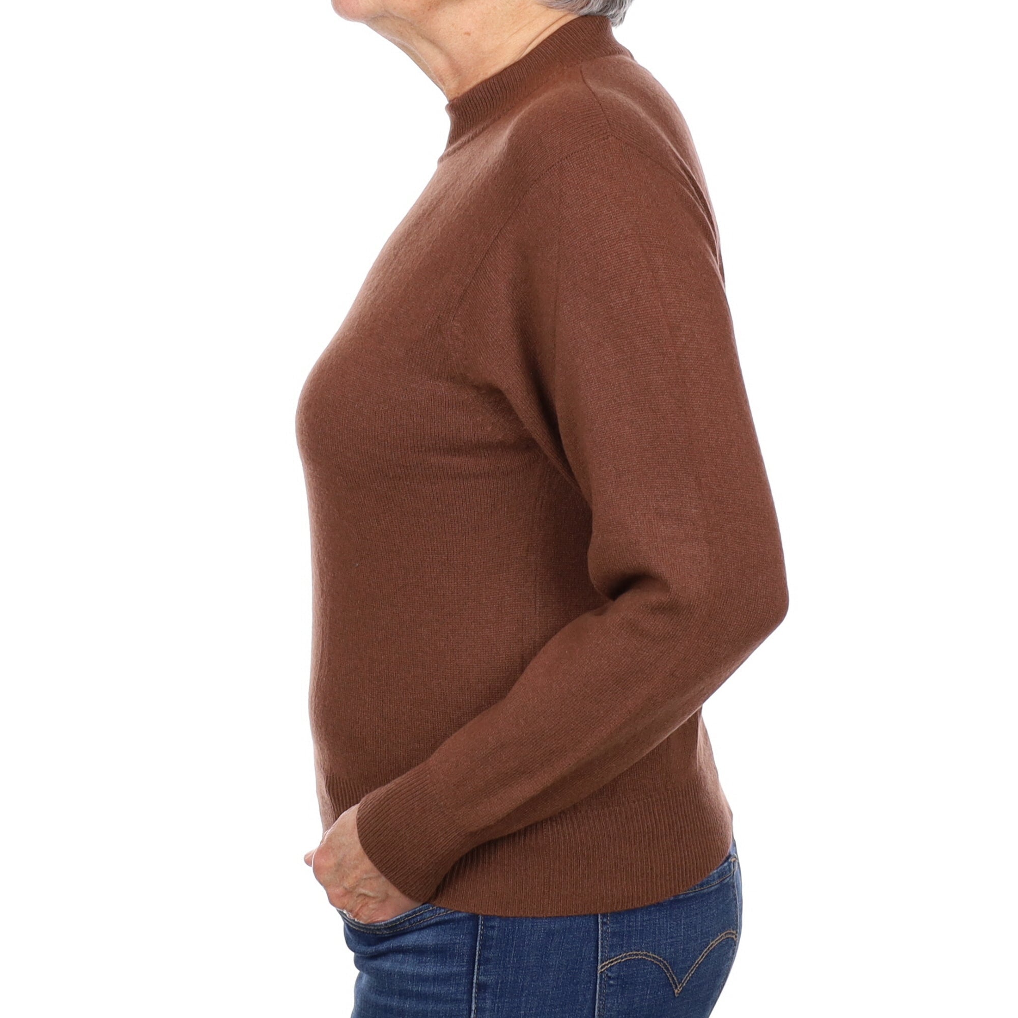 Saddle Brown Cashmere Turtle Neck Jumper Medium