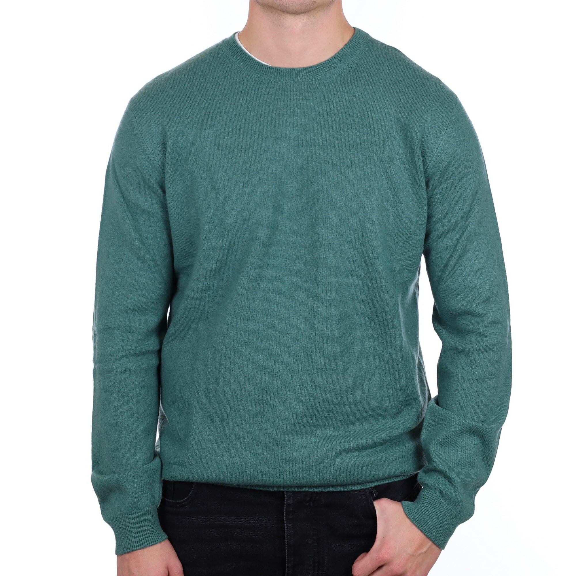 Men's Everglade Green Cashmere Crew Neck Jumper XL