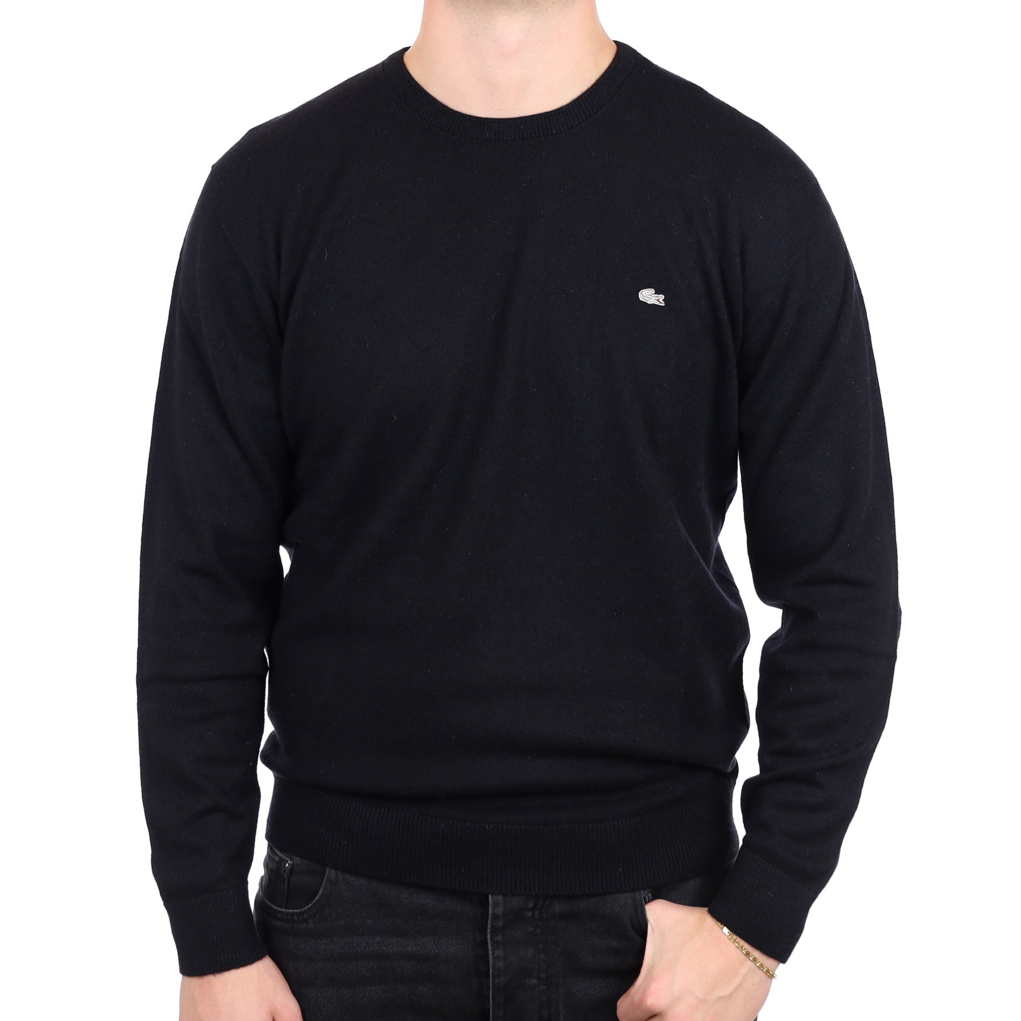 Men's Lacoste Black Cashmere Crew Neck Jumper XL