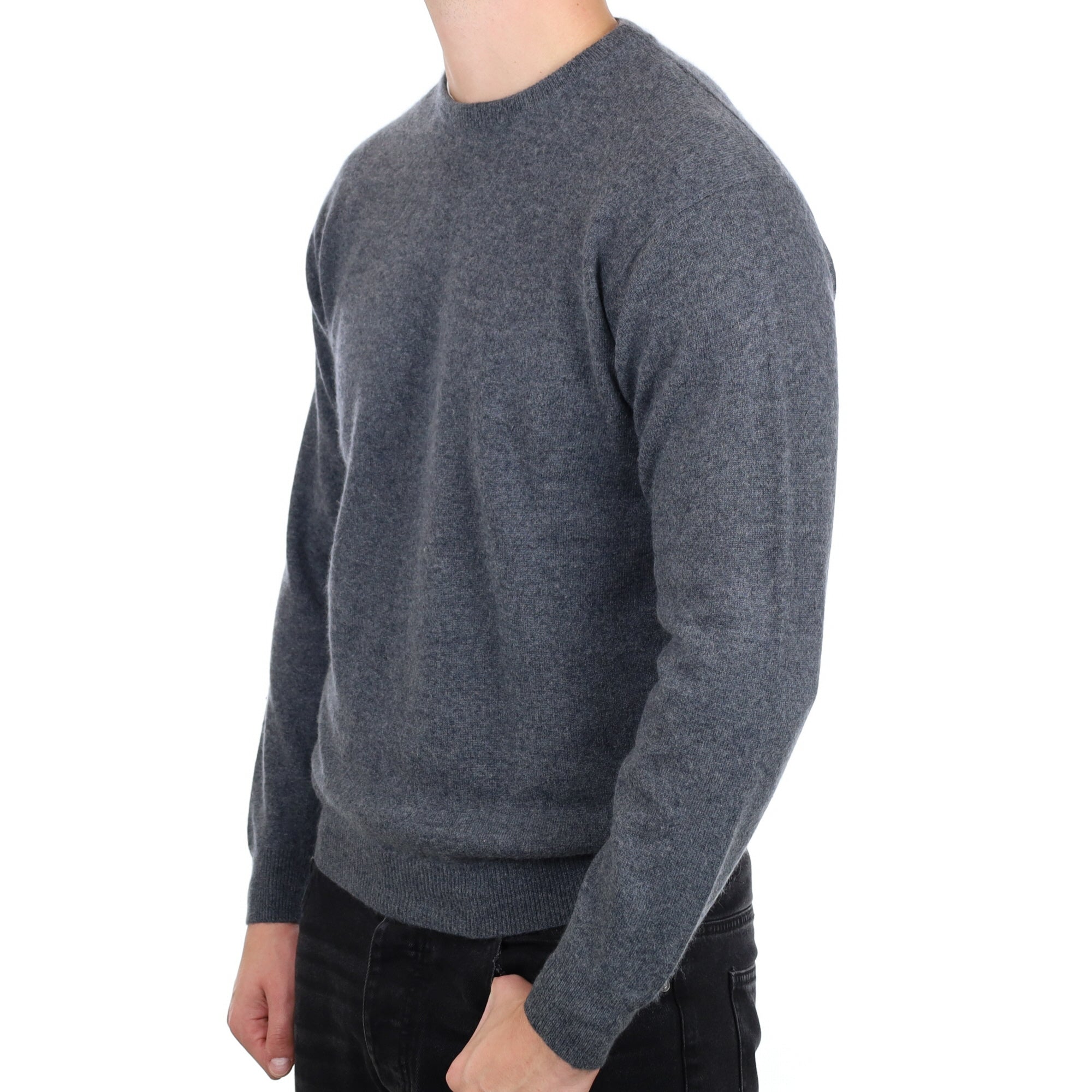 Men's Slate Grey Cashmere Crew Neck Jumper XL