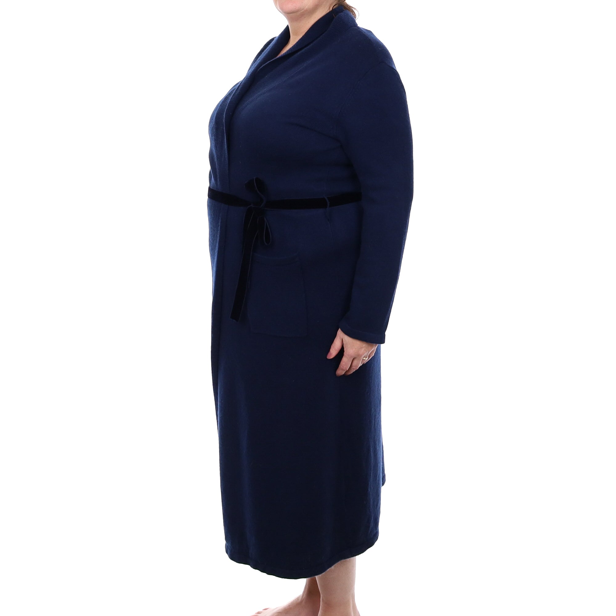 Navy Blue Cashmere Dressing Gown Extra Large