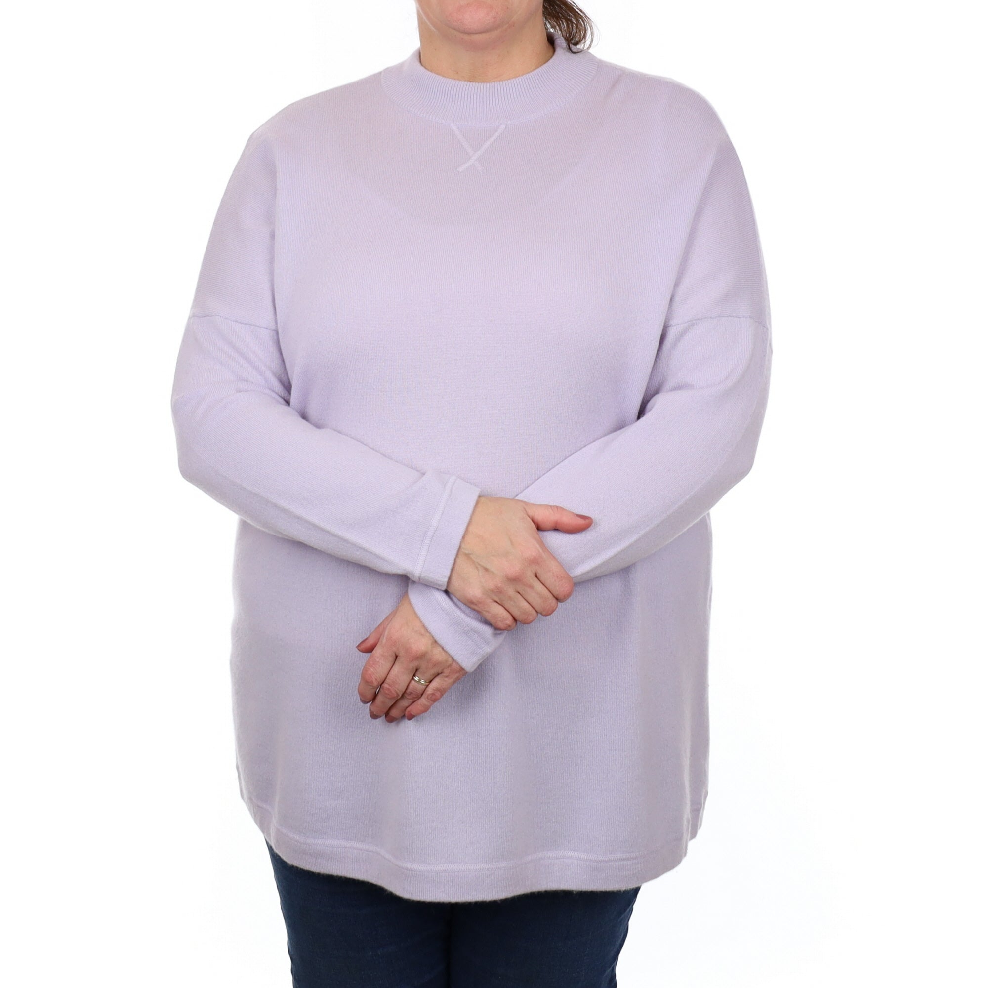 Pale Purple Cashmere Crew Neck Sweatshirt Style Jumper Extra Large