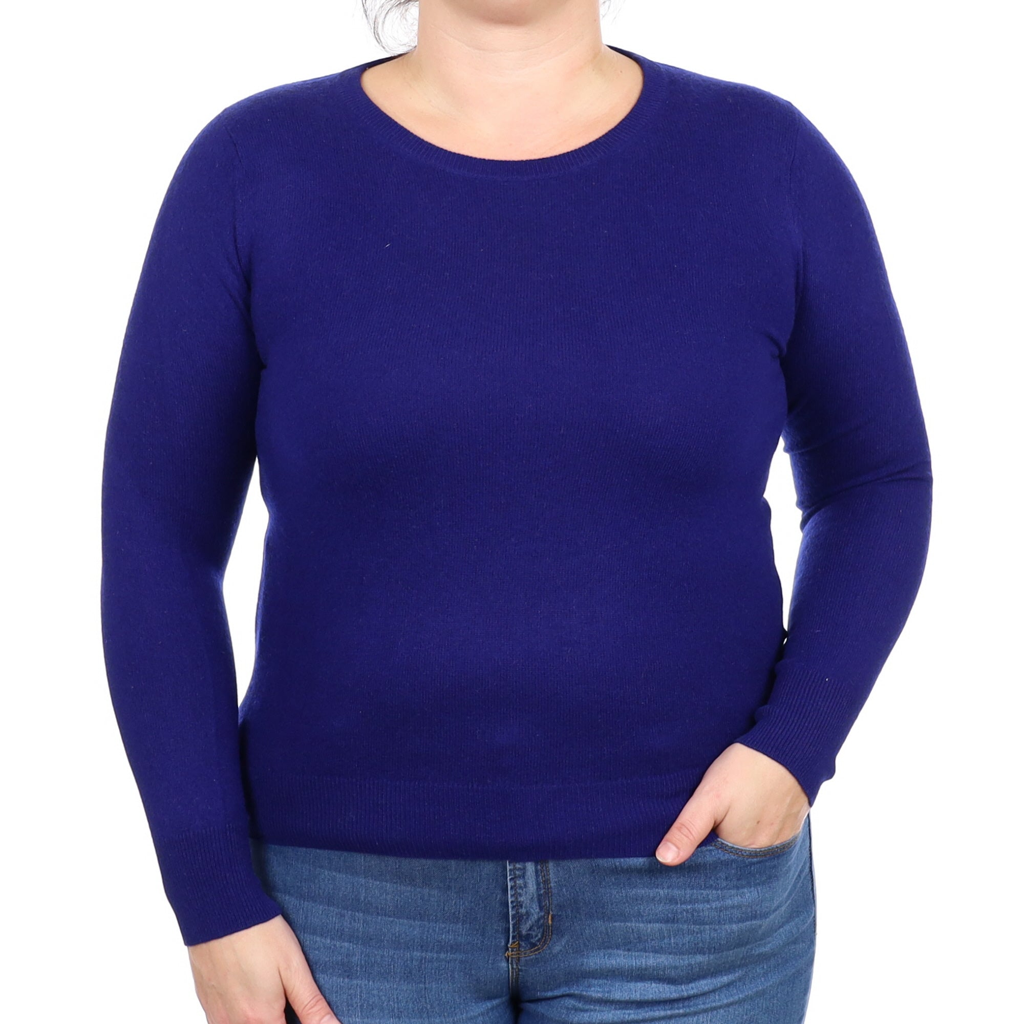Indigo Blue Cashmere Crew Neck Jumper Large