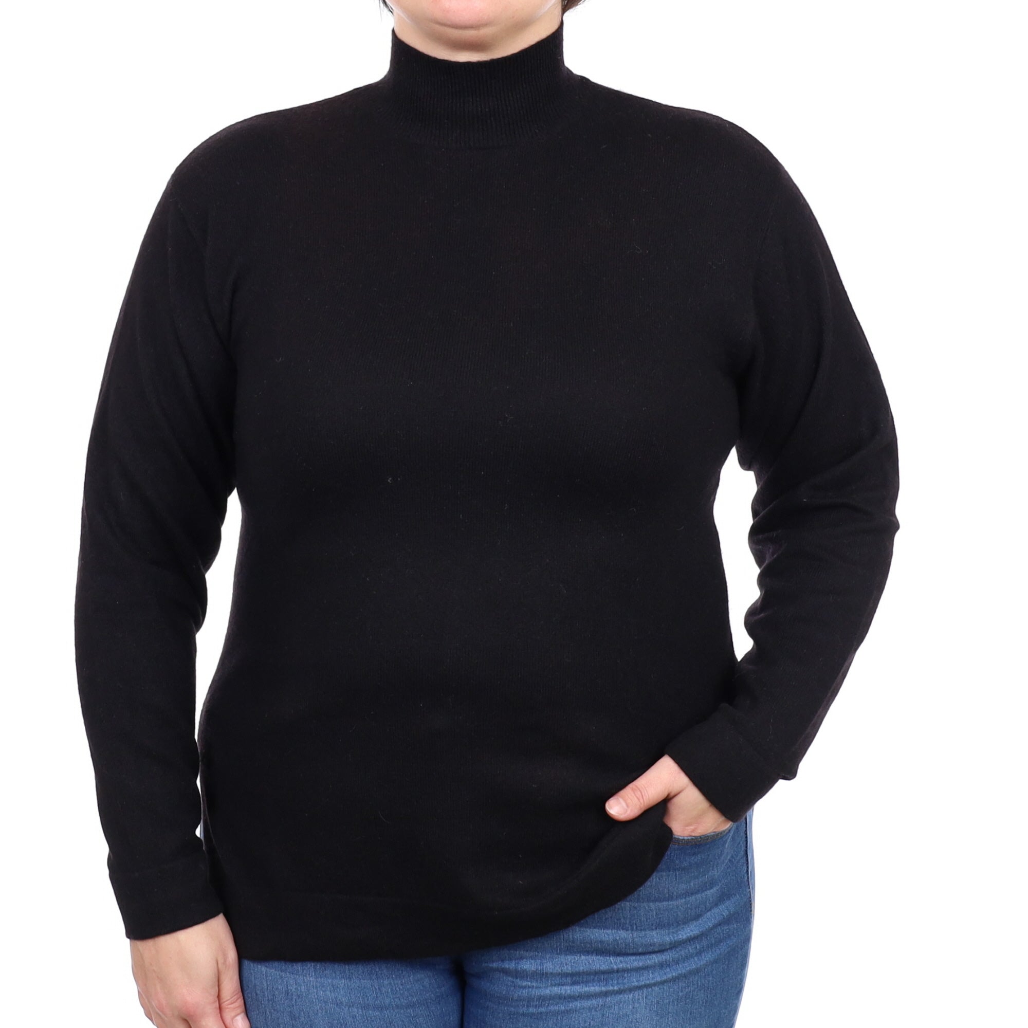 Black Cashmere Turtle Neck Jumper Large
