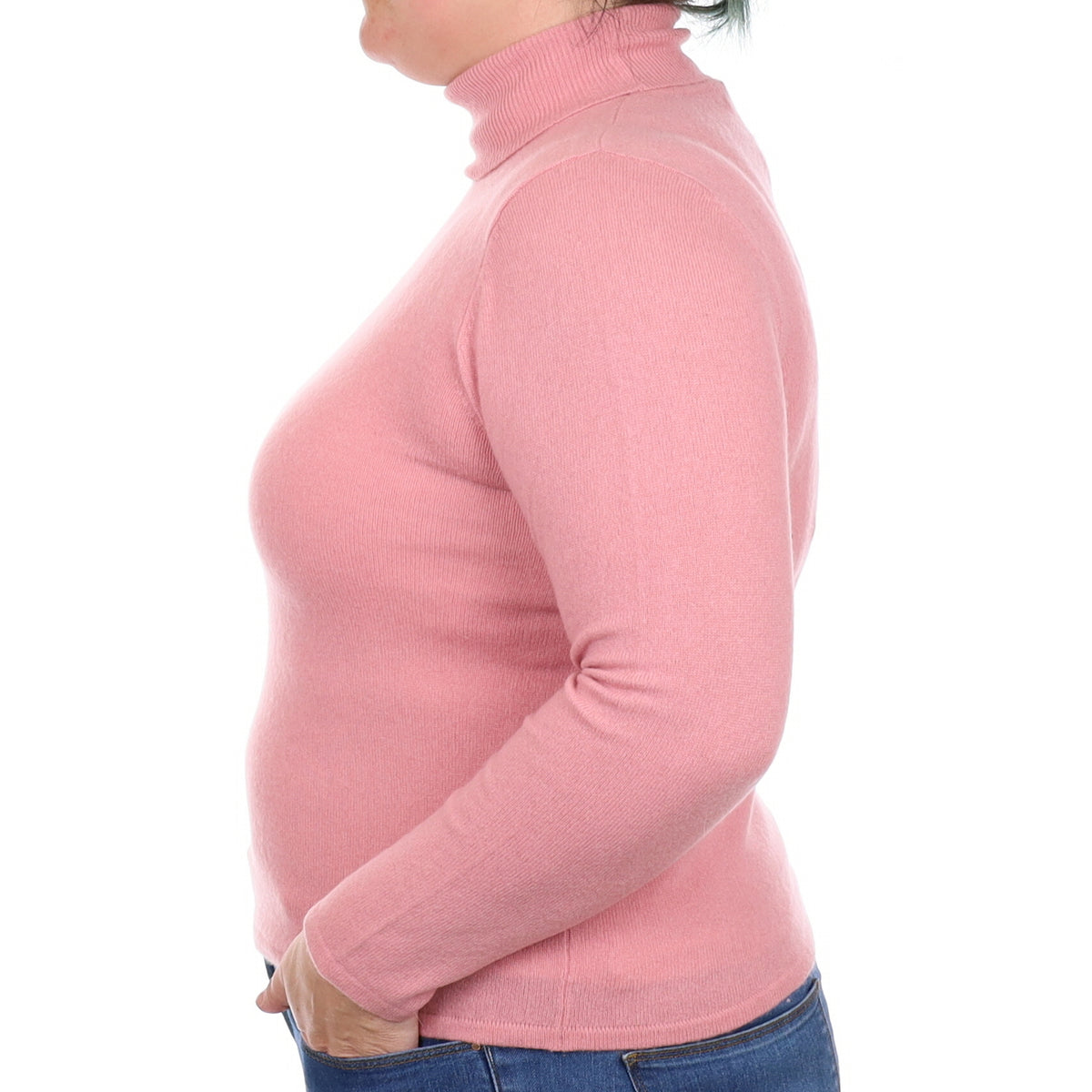 Sugar Mouse Pink Cashmere Polo Neck Jumper Large