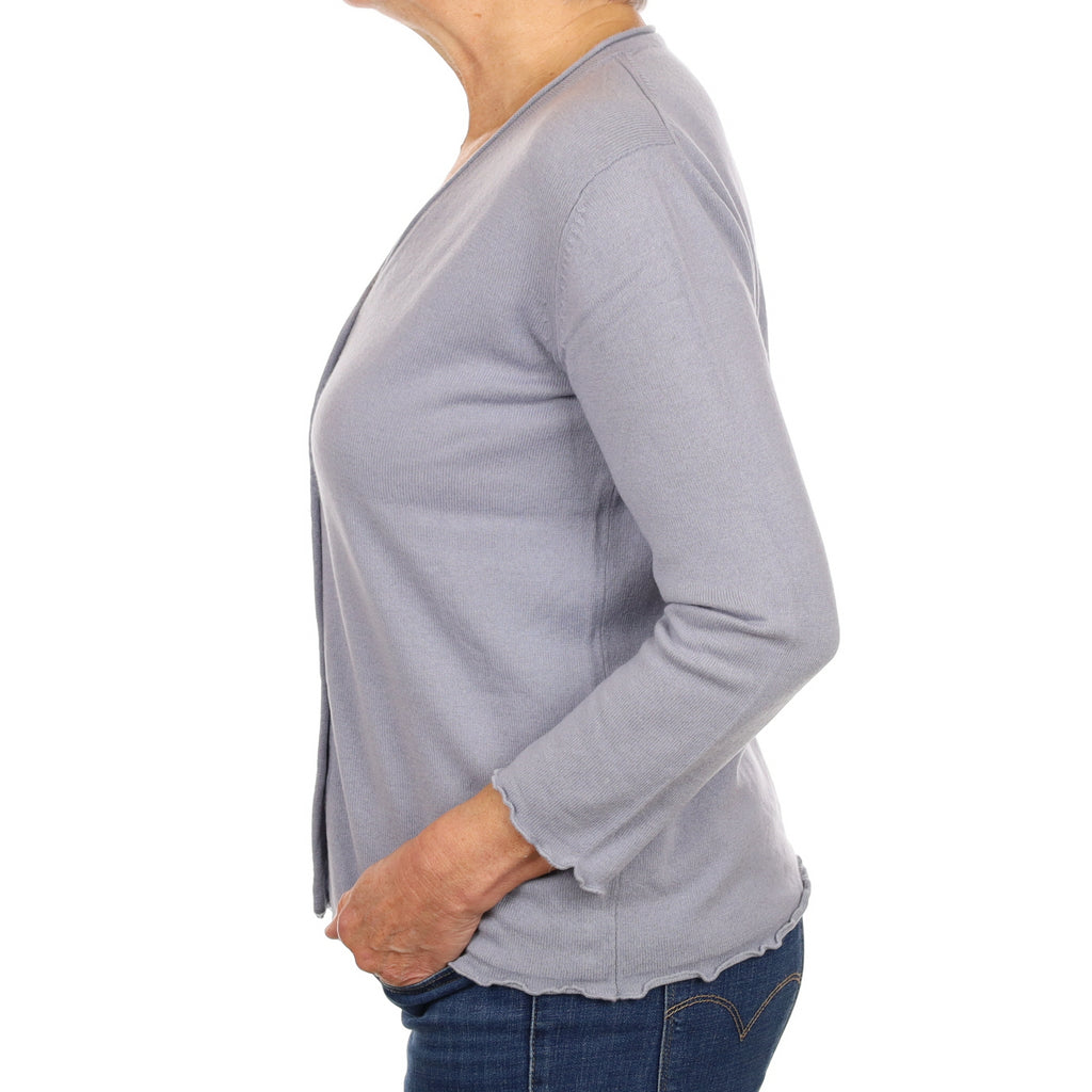 Stone Blue Cashmere V Neck Cardigan Medium
