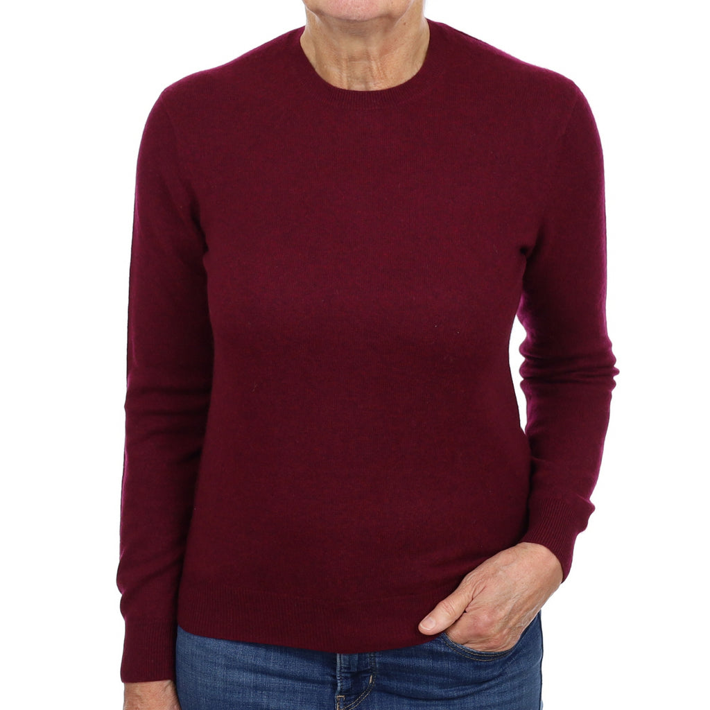 Mulberry Purple Cashmere Crew Neck Jumper Medium