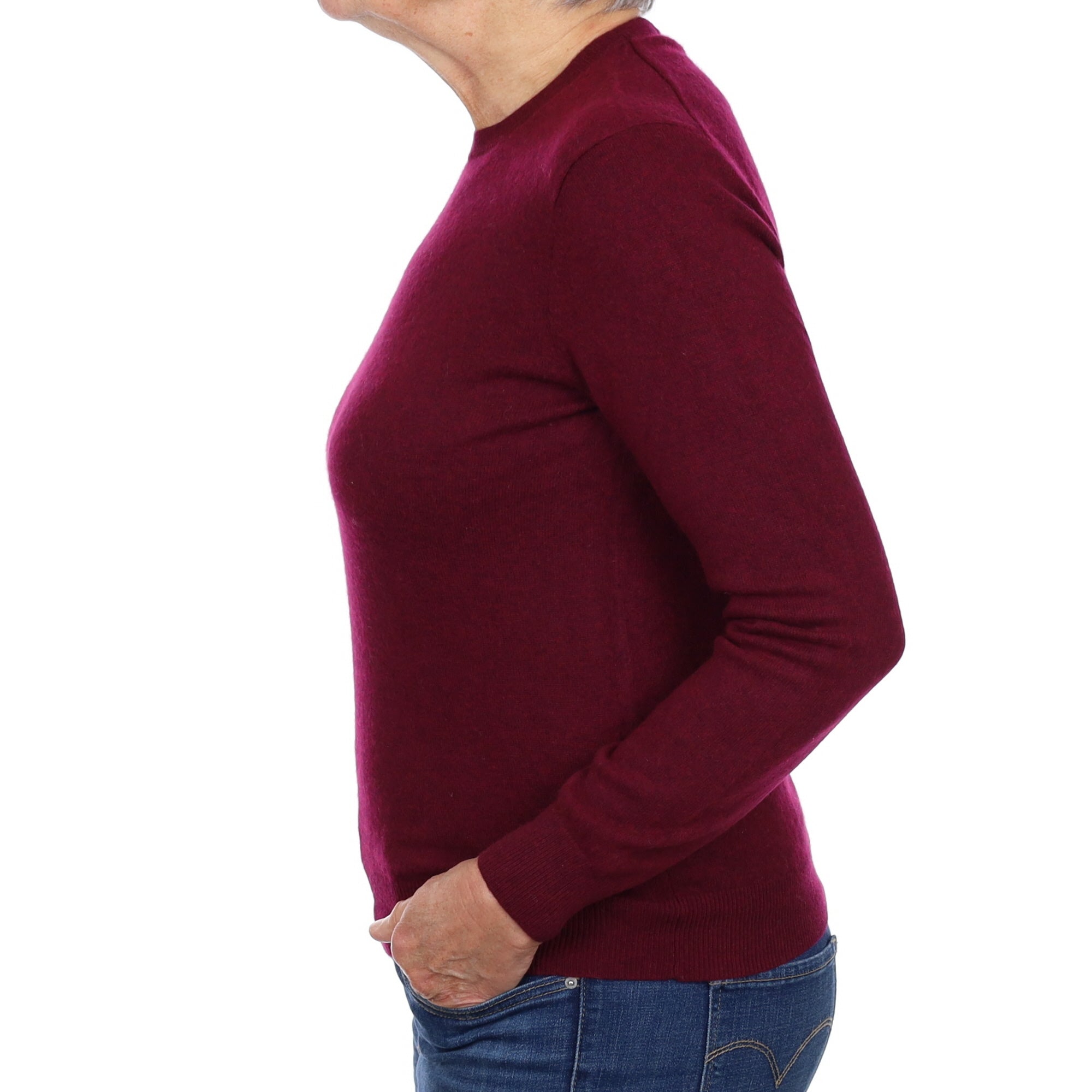 Mulberry Purple Cashmere Crew Neck Jumper Medium