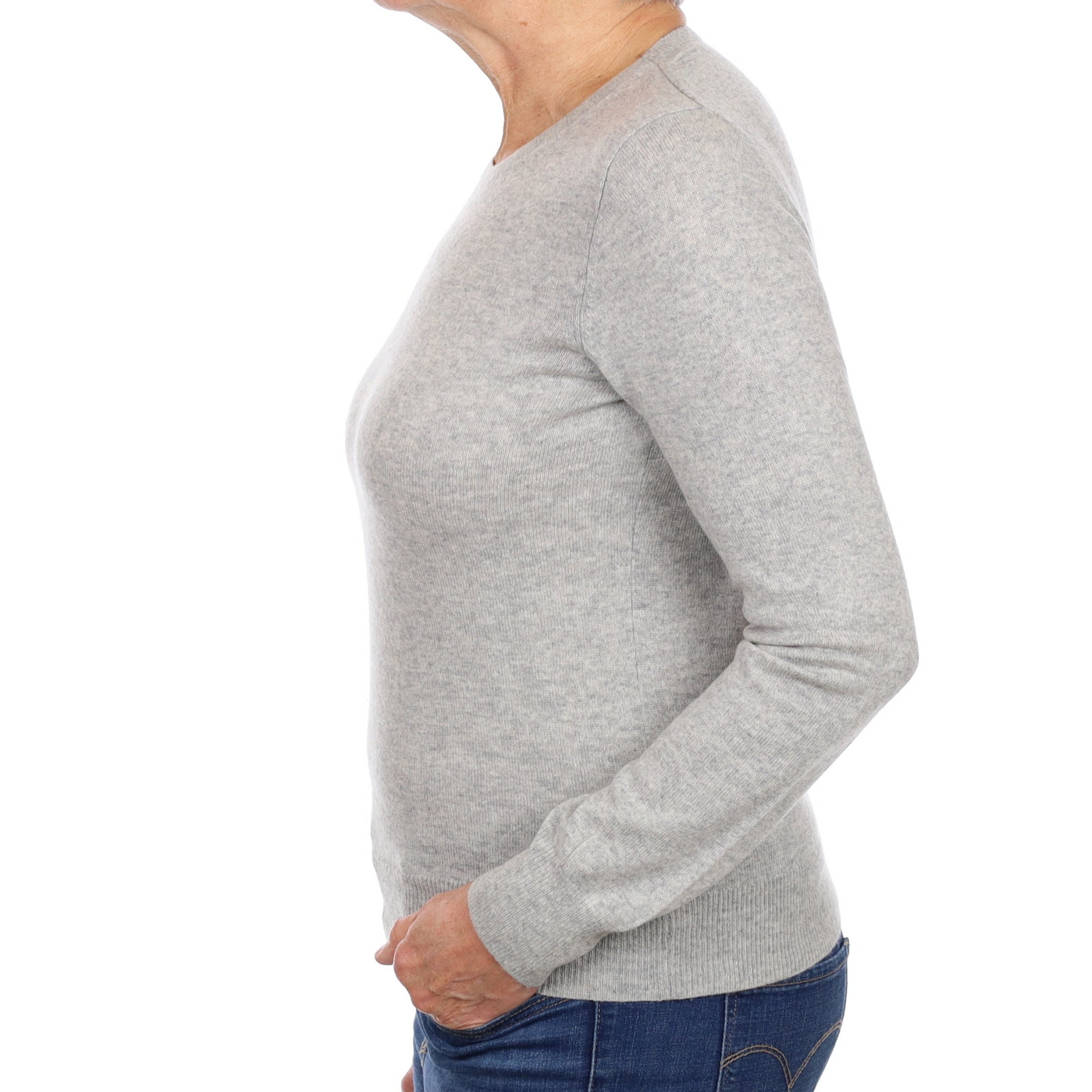 Smoke Grey Cashmere Crew Neck Jumper Medium
