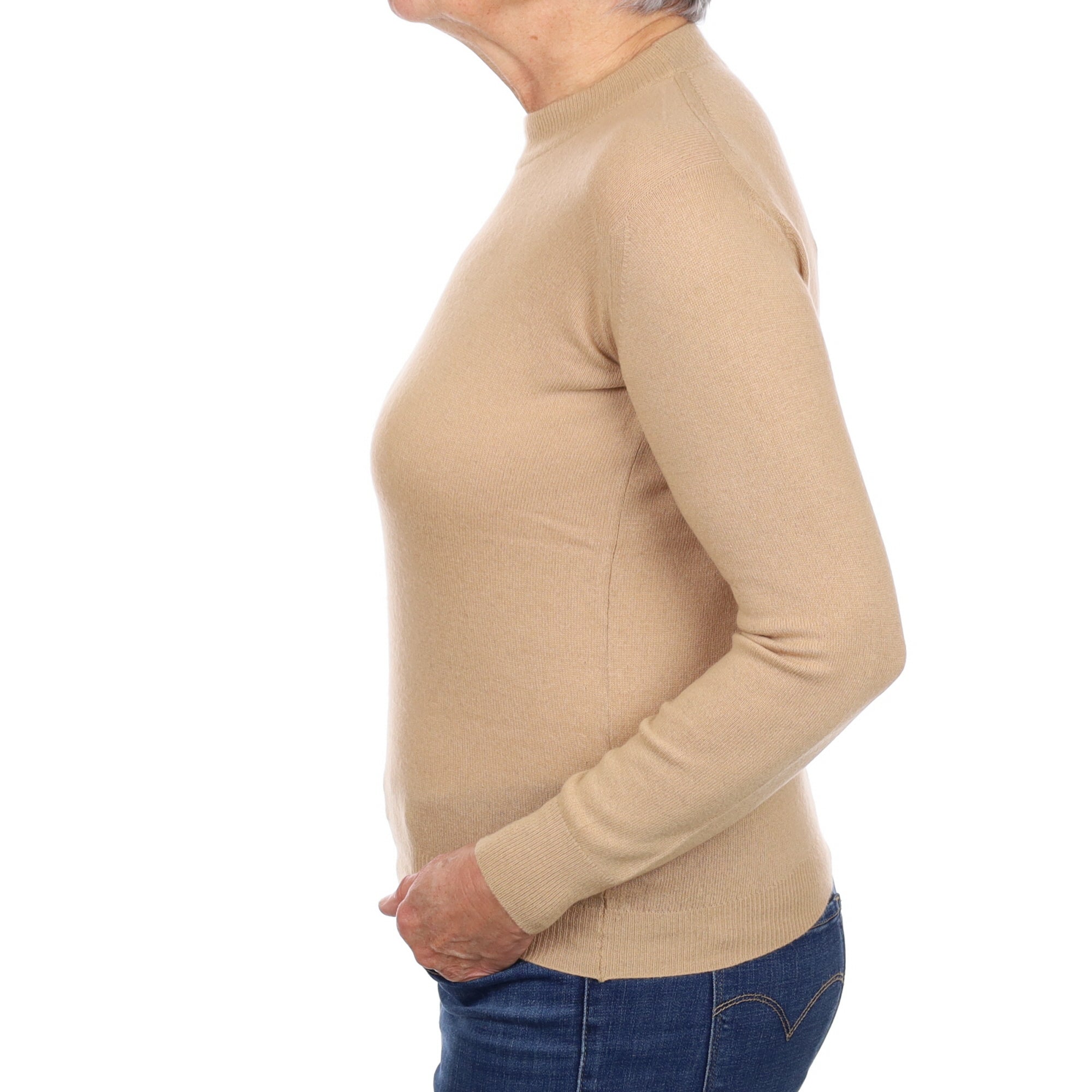 Vintage Scottish Caramel Lightweight Cashmere Turtle Neck Jumper Medium