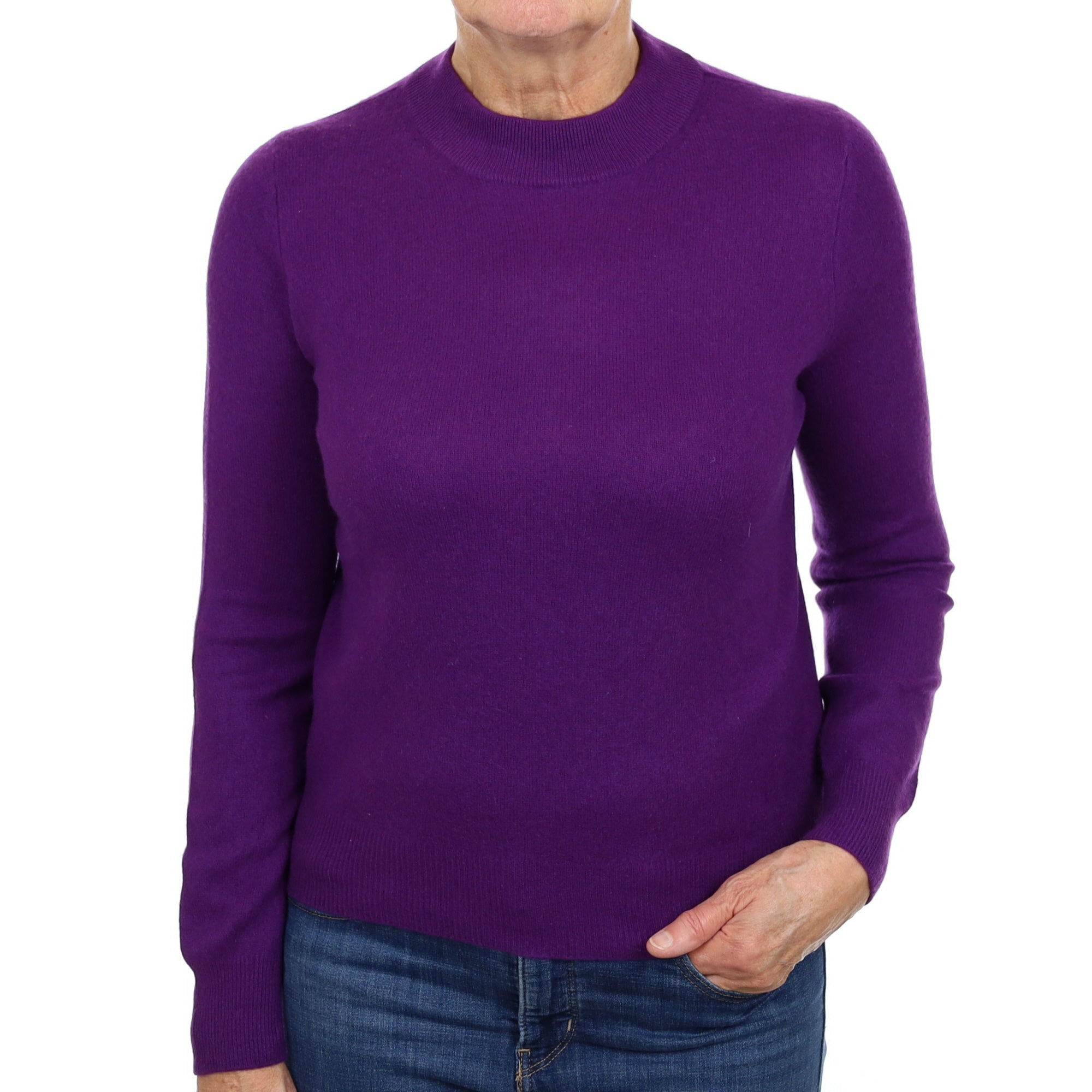 Viola Purple Cashmere Turtle Neck Jumper Medium