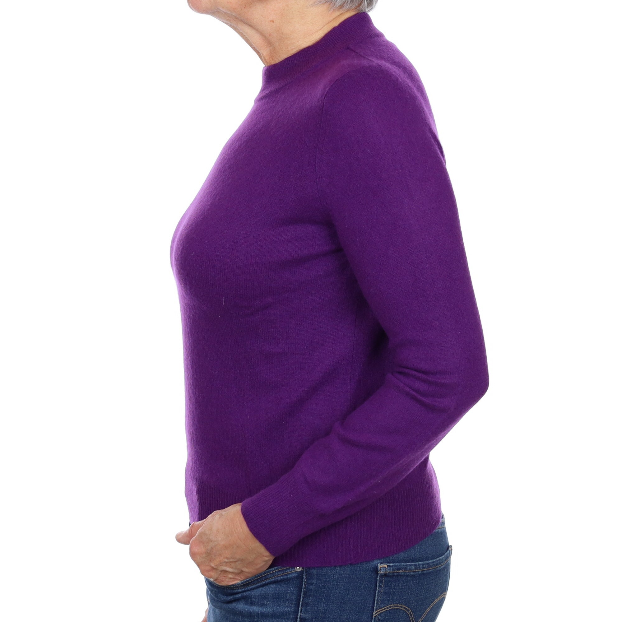 Viola Purple Cashmere Turtle Neck Jumper Medium