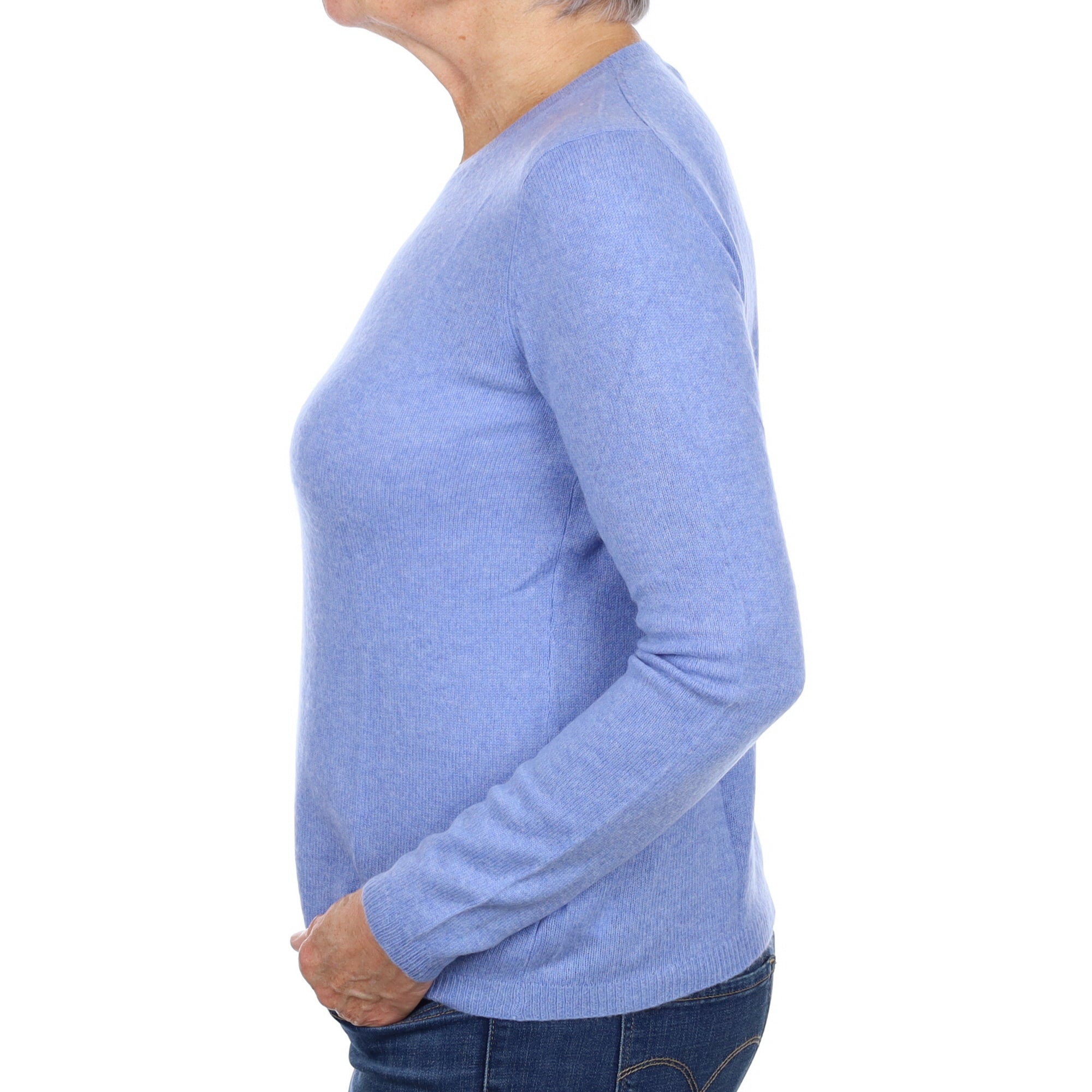 Sky Blue Cashmere Crew Neck Jumper Medium
