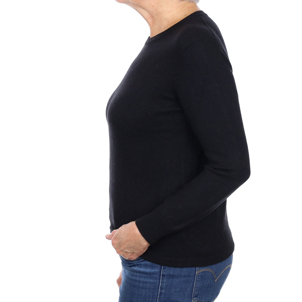 Black Cashmere Crew Neck Jumper Medium