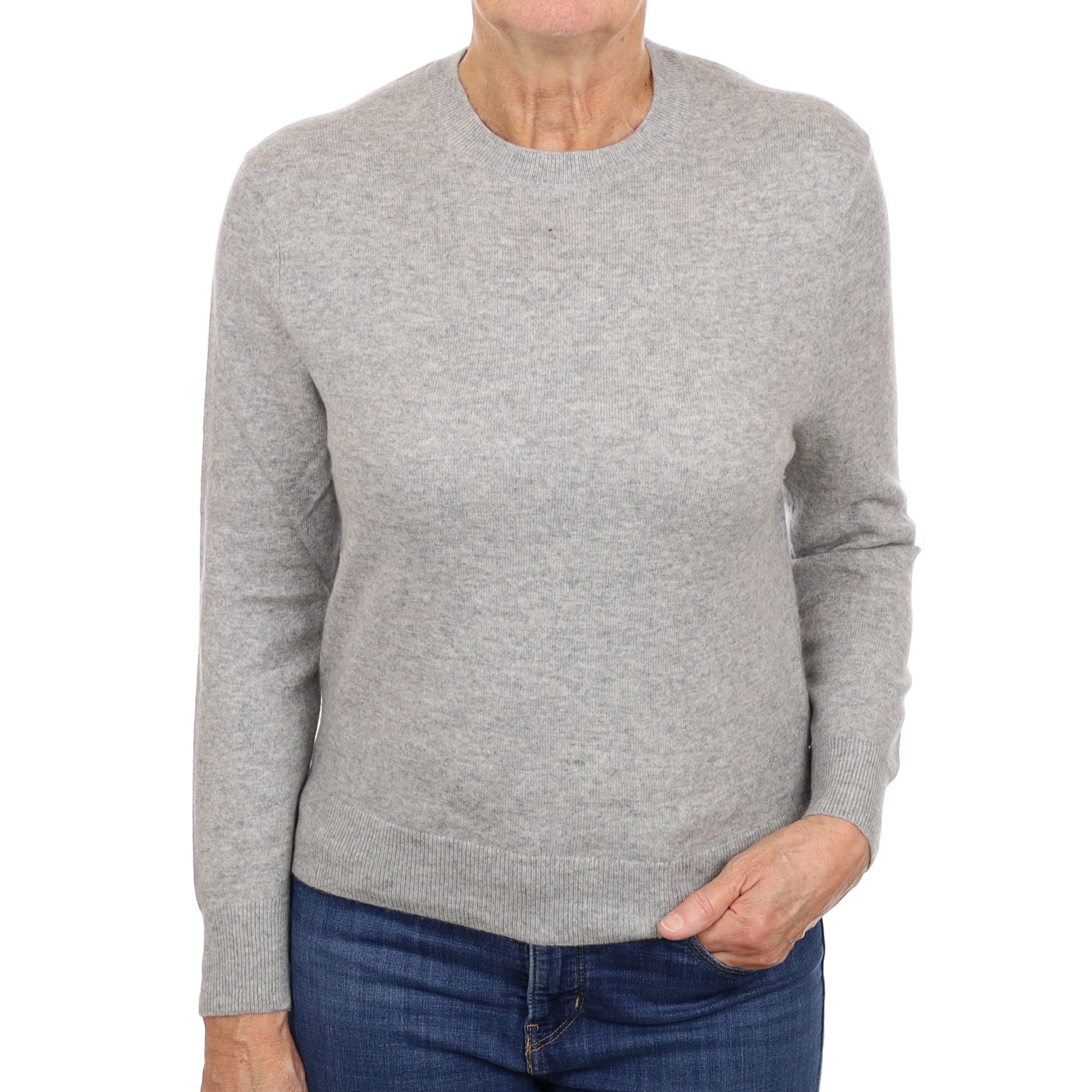 Smoke Grey Cashmere Crew Neck Jumper Medium