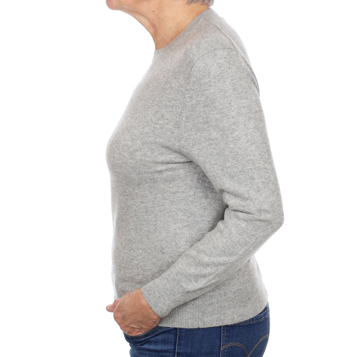 Smoke Grey Cashmere Crew Neck Jumper Medium