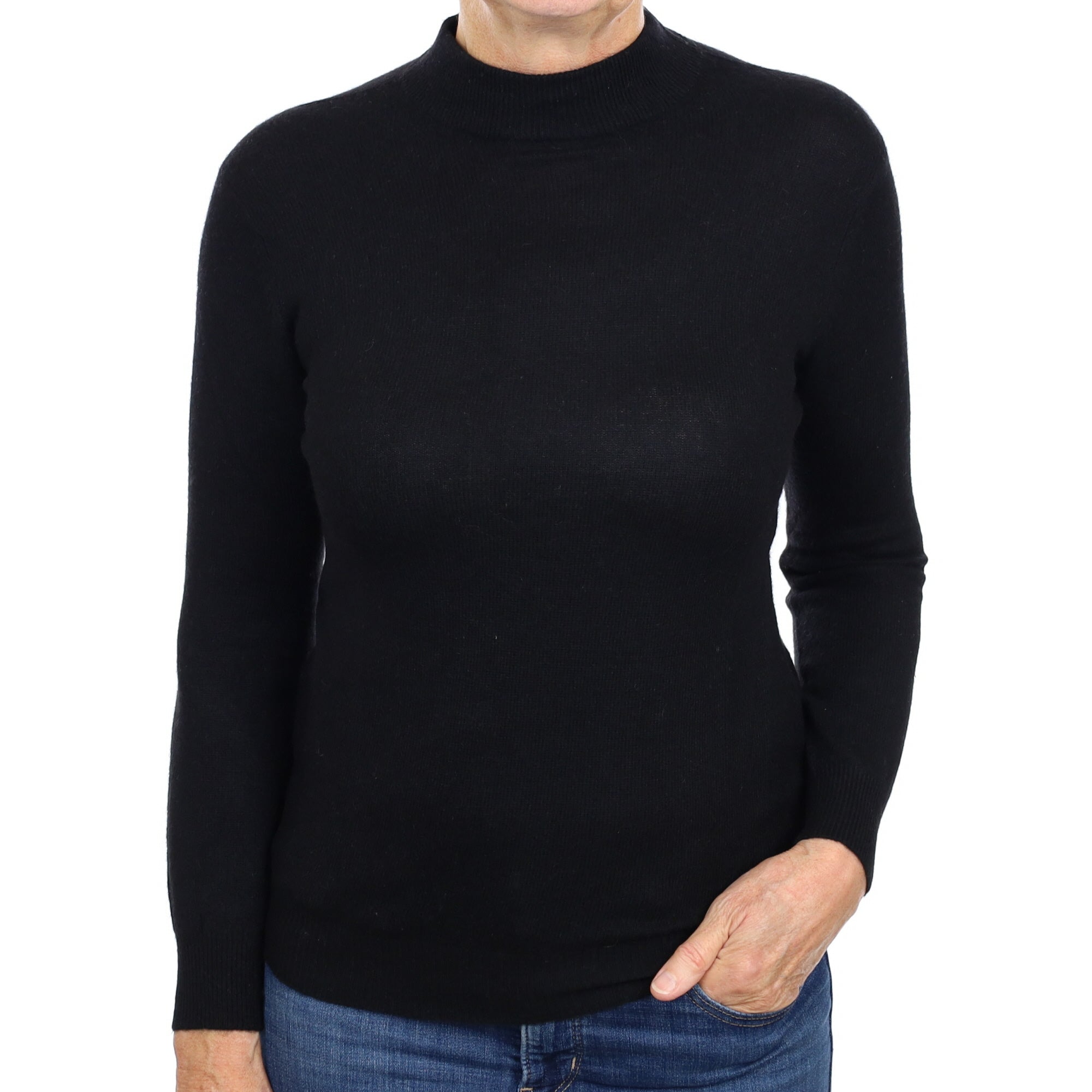 Black Cashmere Turtle Neck Jumper Medium
