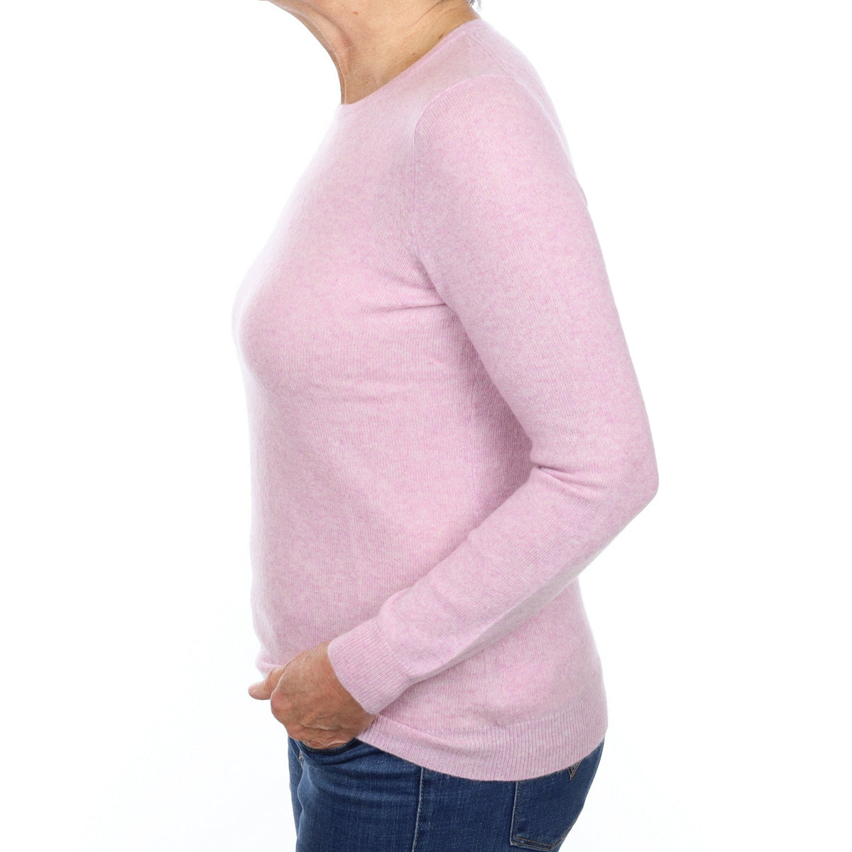 Mauve Purple Cashmere Crew Neck Jumper Medium