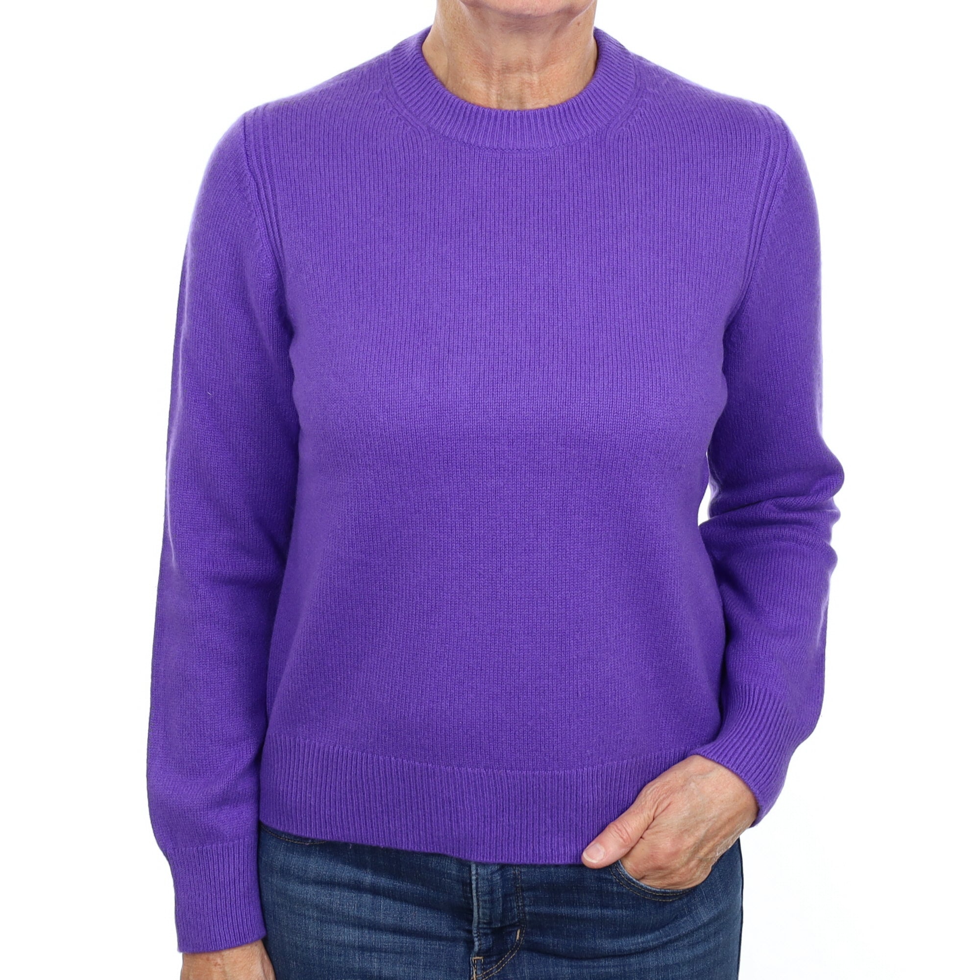 Cos True Purple Cashmere Crew Neck Jumper Medium