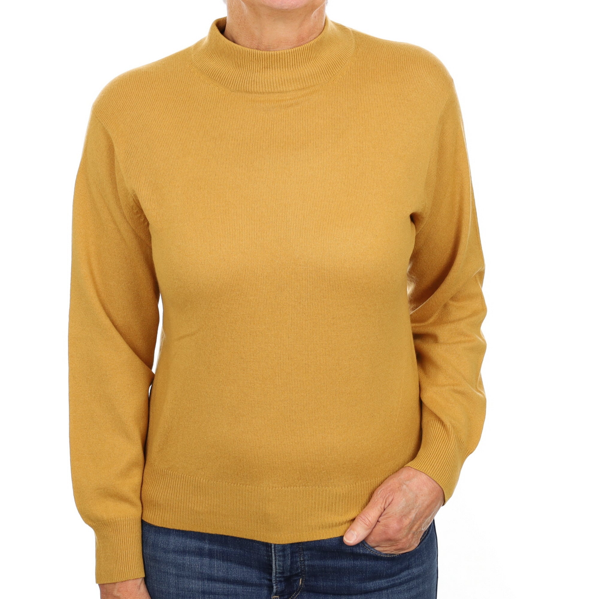 Mustard Yellow Cashmere Turtle Neck Jumper Medium