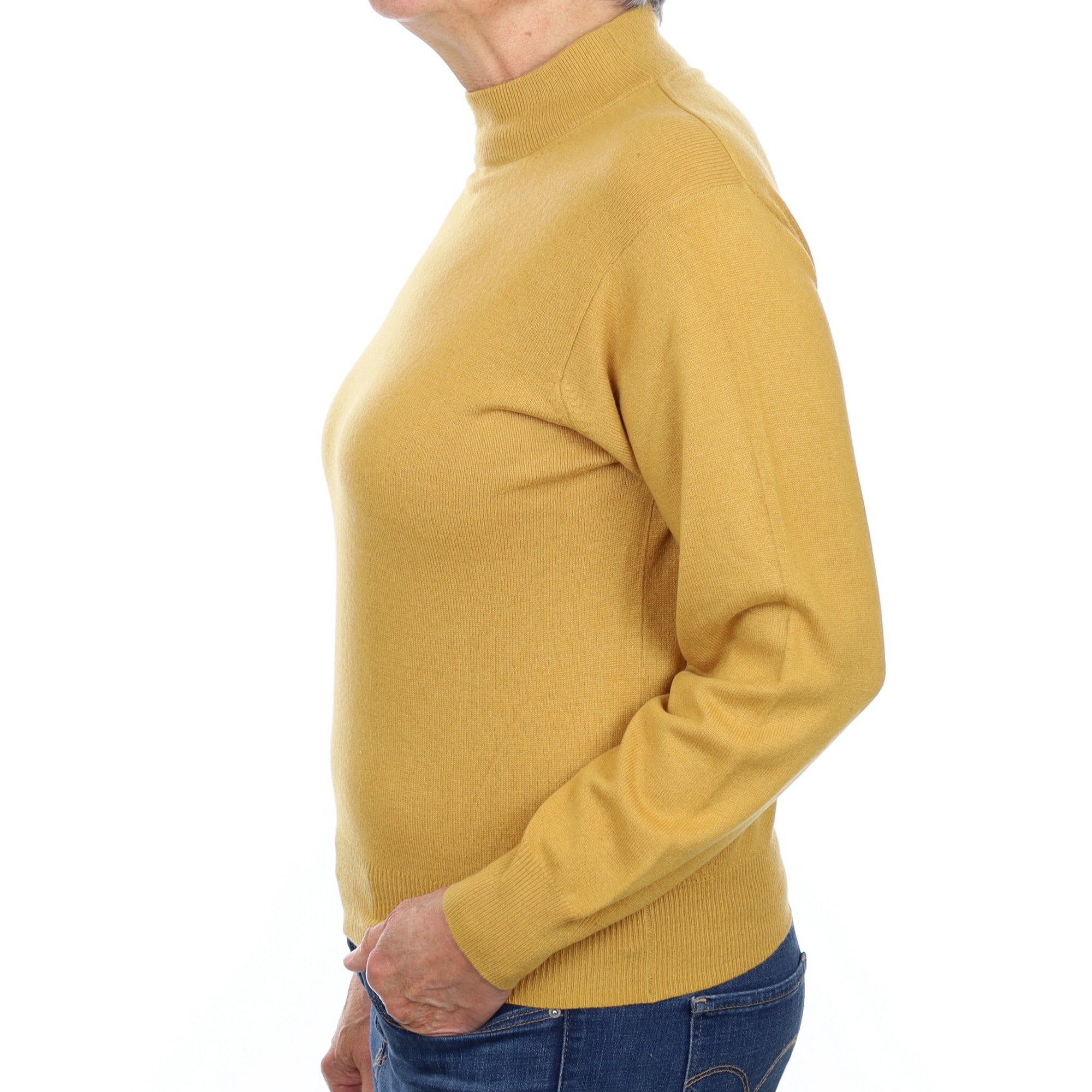 Mustard Yellow Cashmere Turtle Neck Jumper Medium