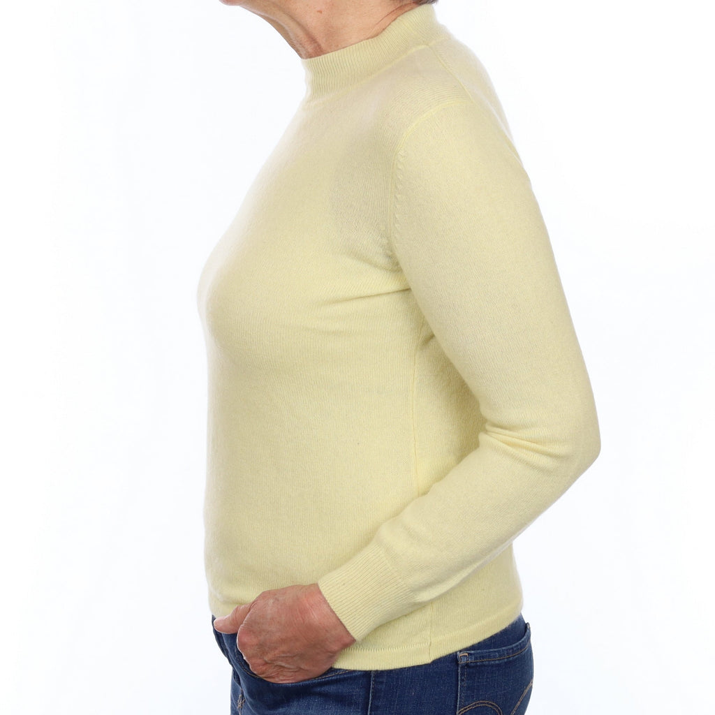 Primrose Yellow Cashmere Turtle Neck Jumper Medium