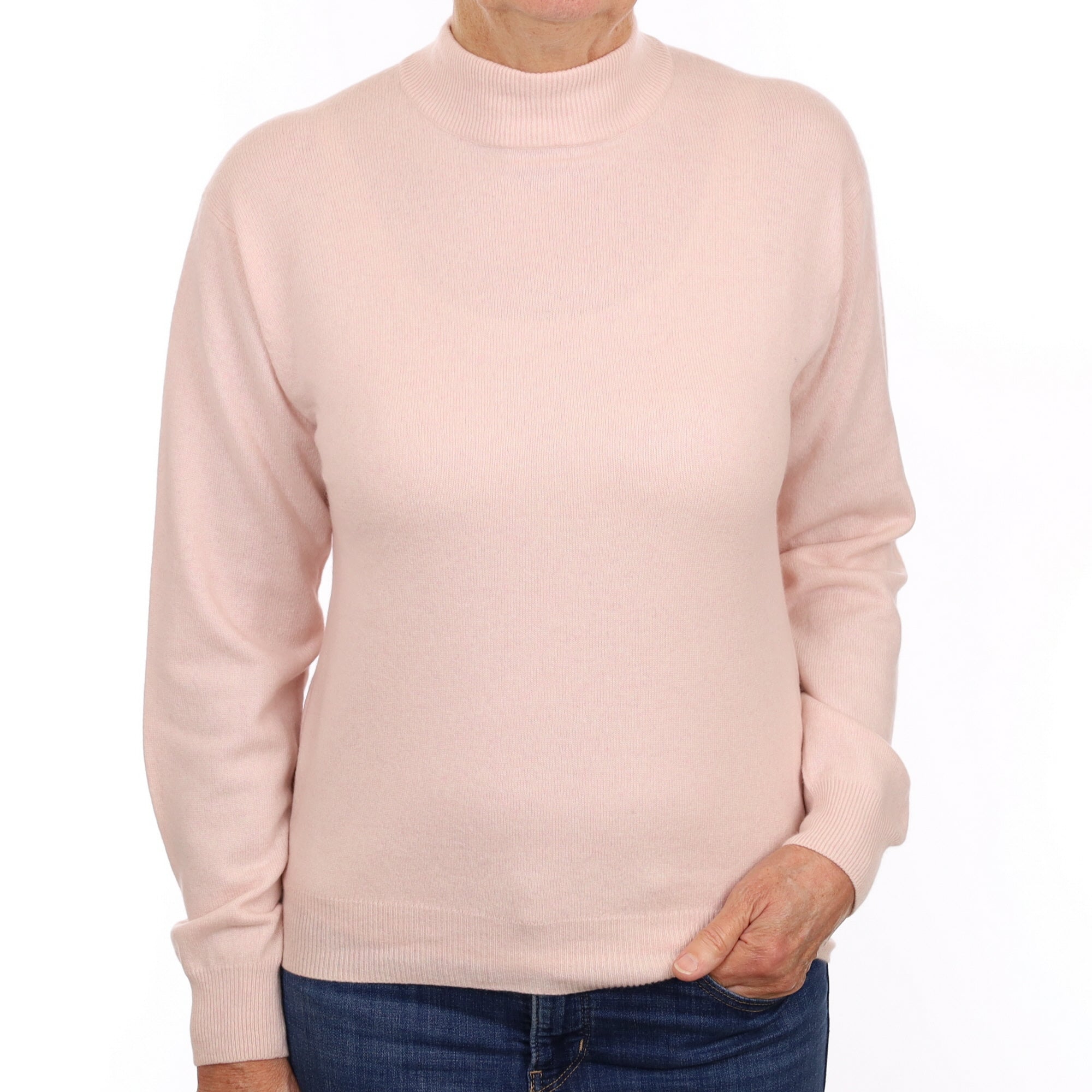Ice Pink Cashmere Turtle Neck Jumper Medium