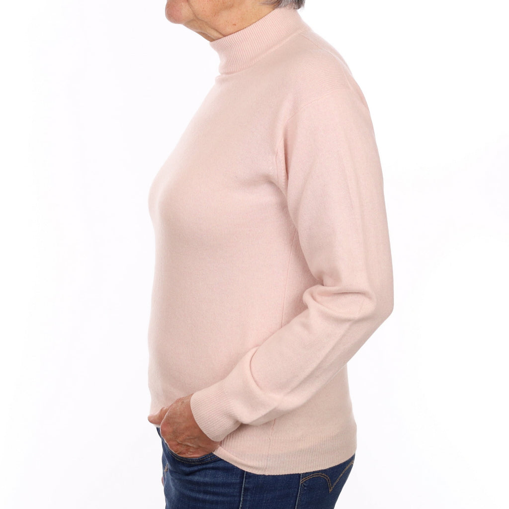 Ice Pink Cashmere Turtle Neck Jumper Medium