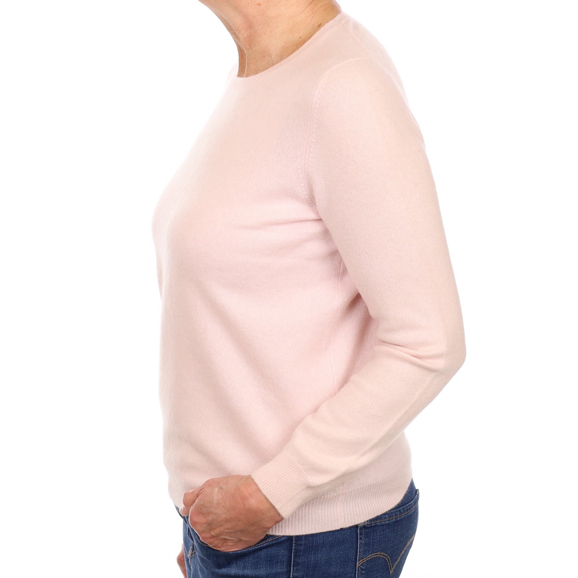 Ice Pink Cashmere Crew Neck Jumper Medium
