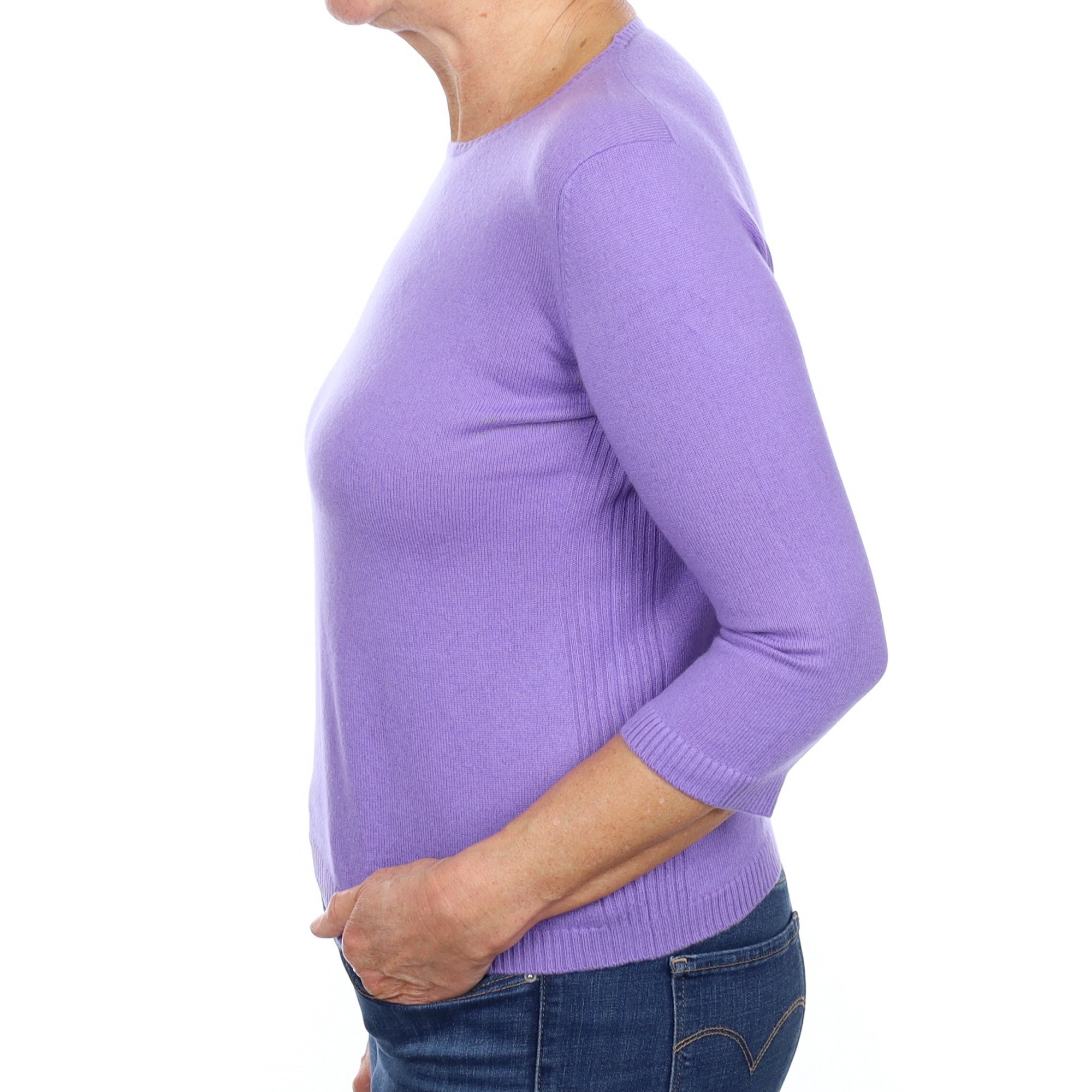 Periwinkle Purple Cashmere Crew Neck Jumper Medium