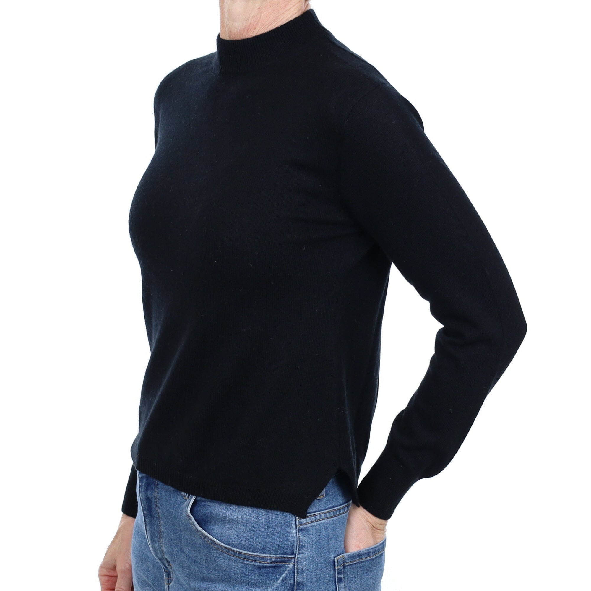 Black Cashmere Turtle Neck Jumper Small