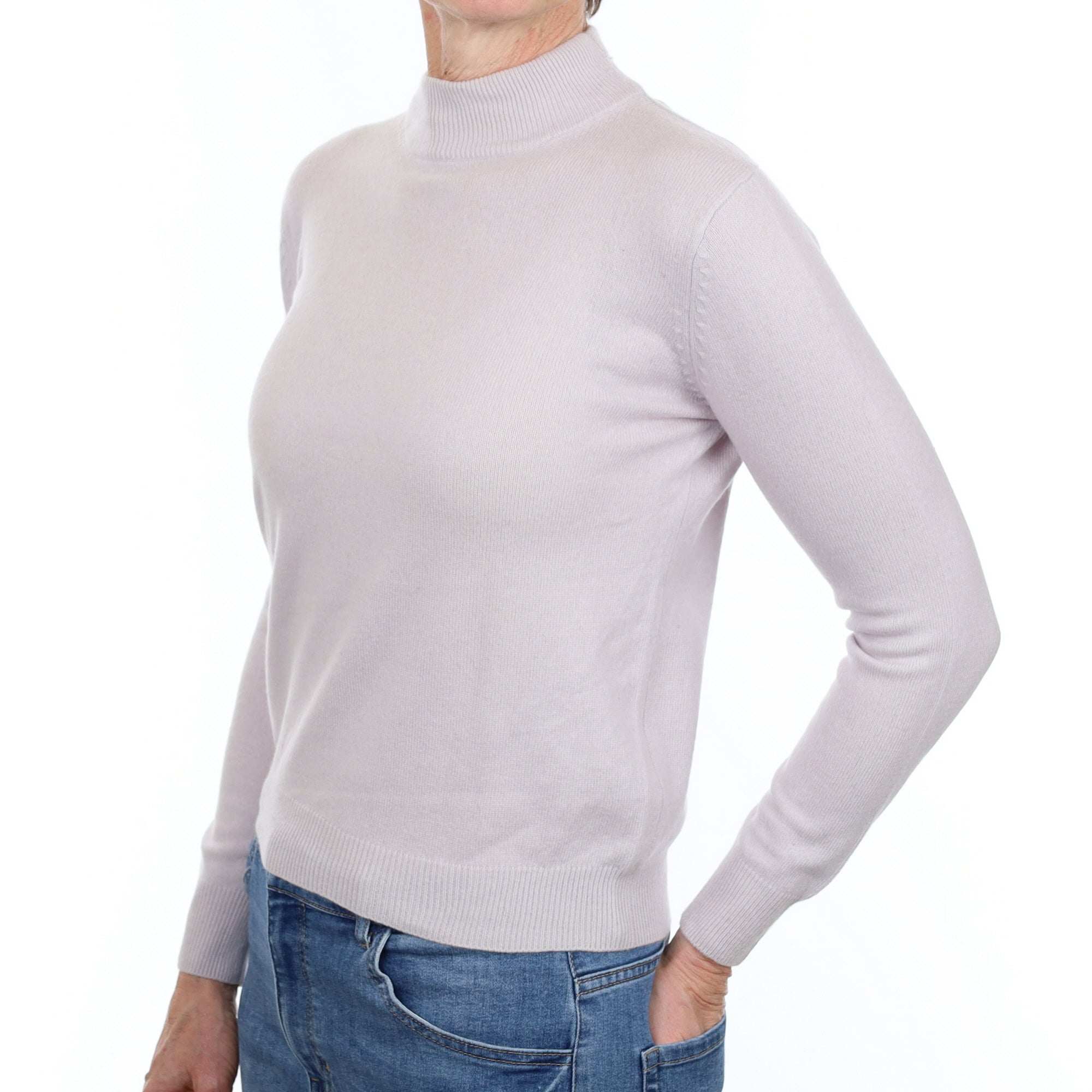 Dove Grey Cashmere Turtle Neck Jumper Small