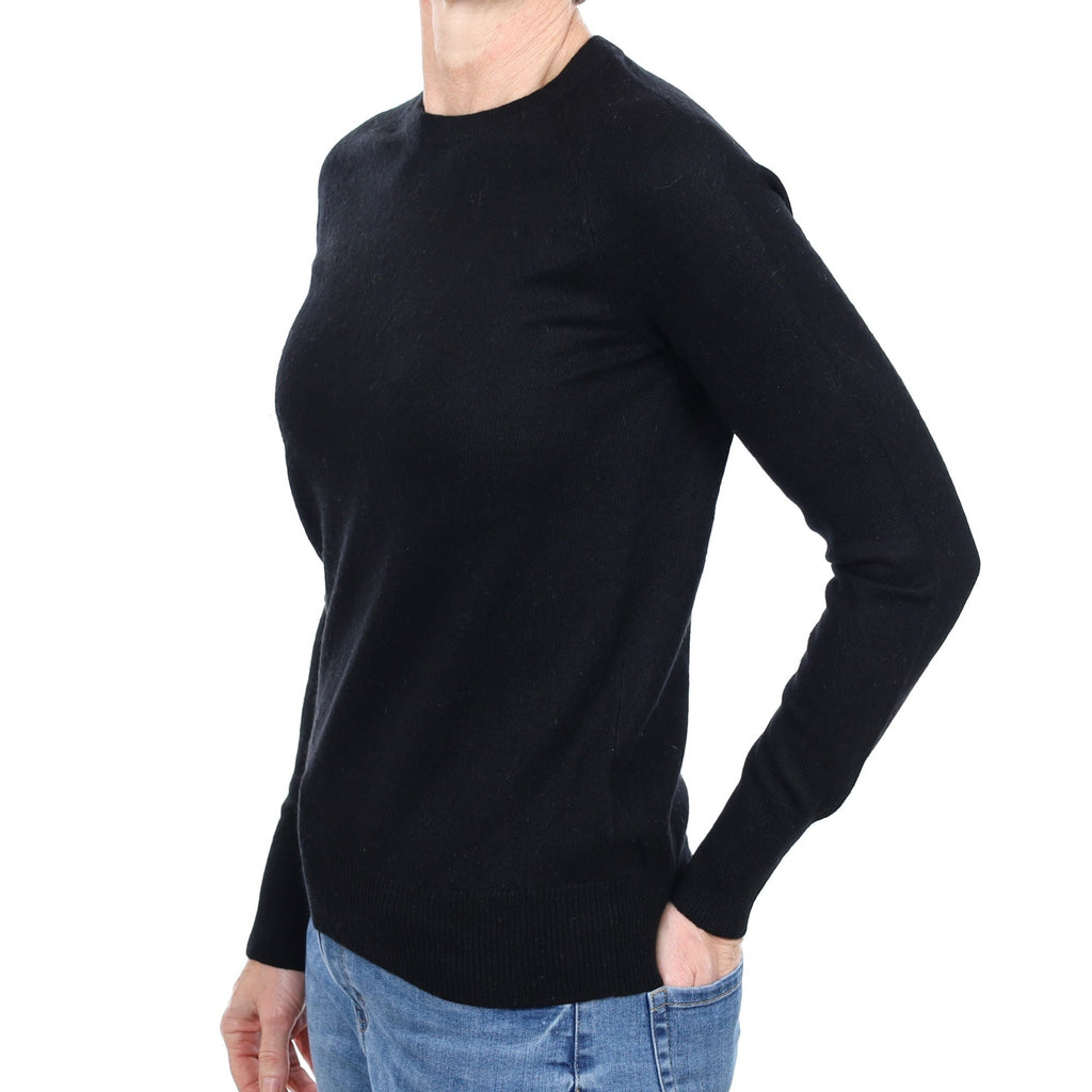 Black Cashmere Crew Neck Jumper Small
