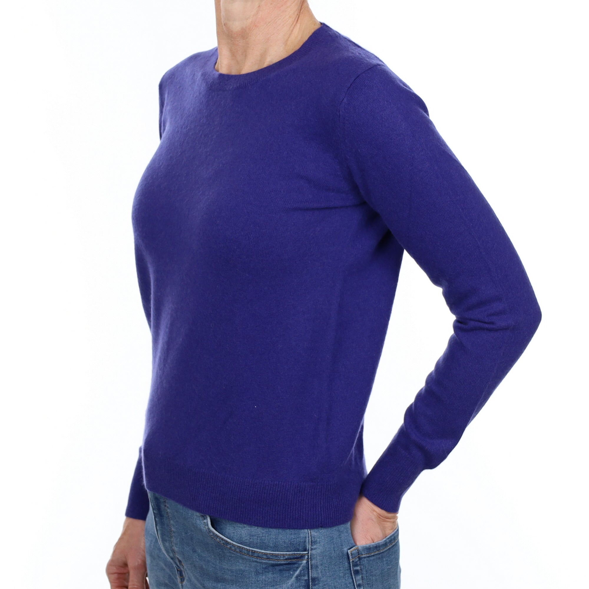 Indigo Blue Cashmere Crew Neck Jumper Small