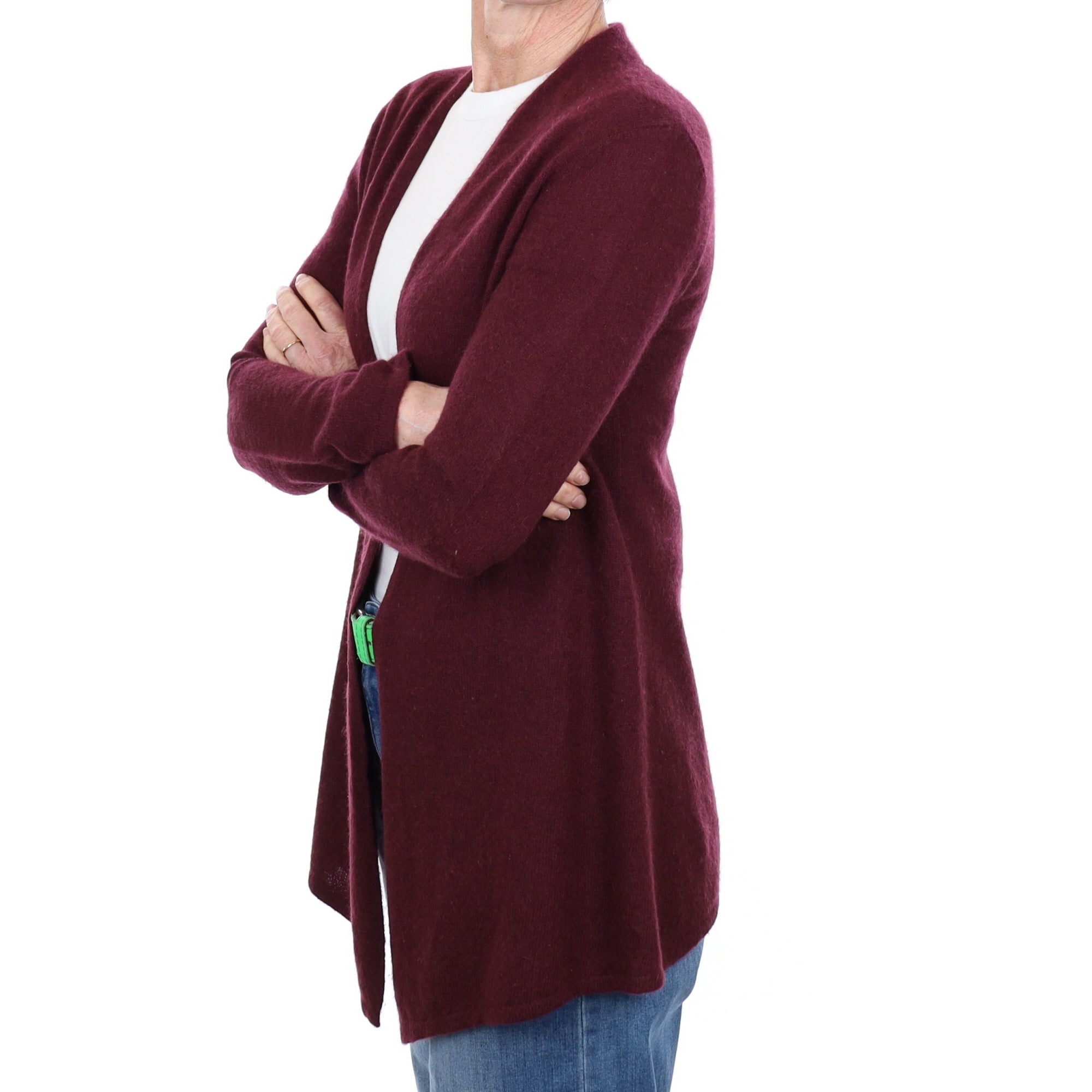 Mulberry Purple Cashmere Edge to Edge Cardigan Small