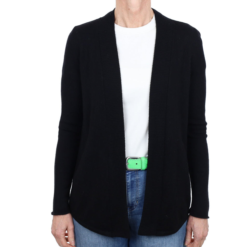 Black Cashmere Edge to Edge Cardigan Small
